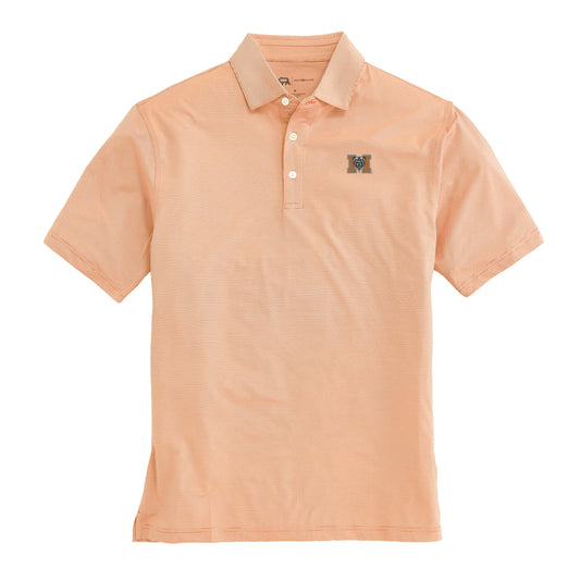 Mercer Hairline Stripe Performance Polo - Orange