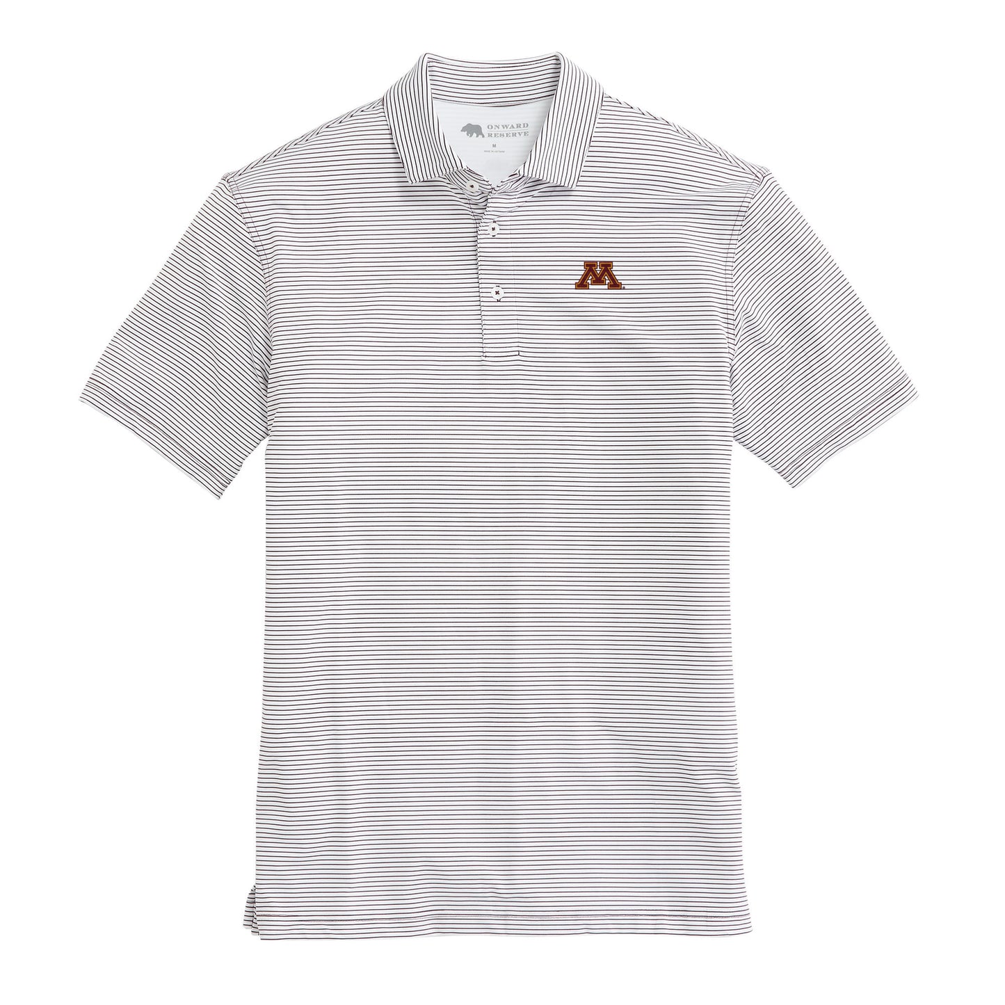 Birdie Stripe Minnesota Performance Polo - Maroon