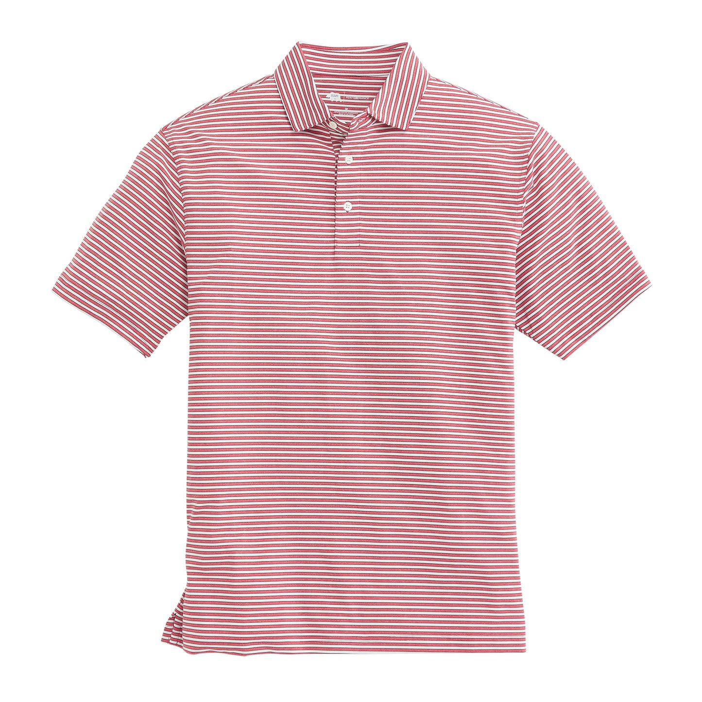 Mulligan Stripe Performance Polo - Heather Red