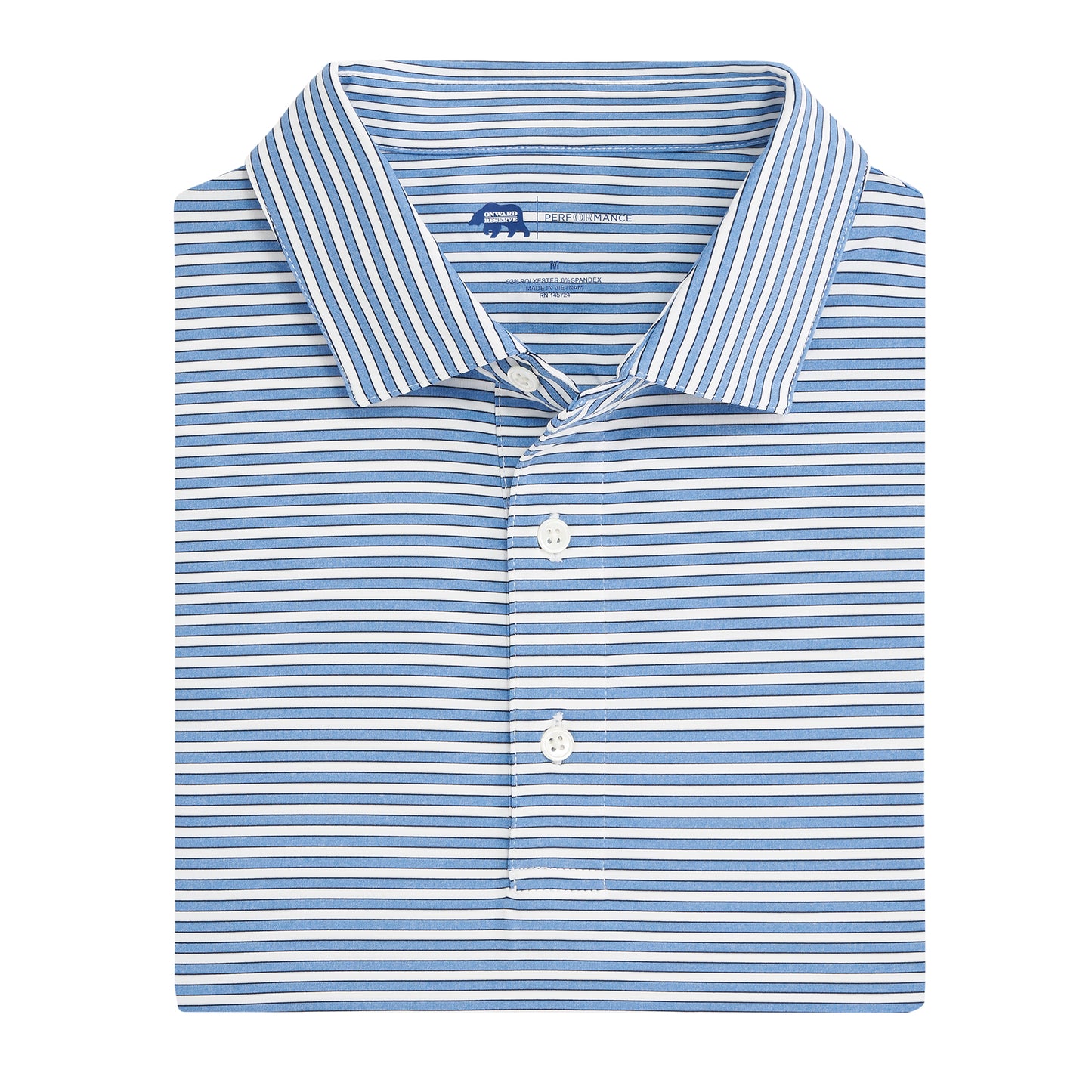 Mulligan Stripe Performance Polo - Sky