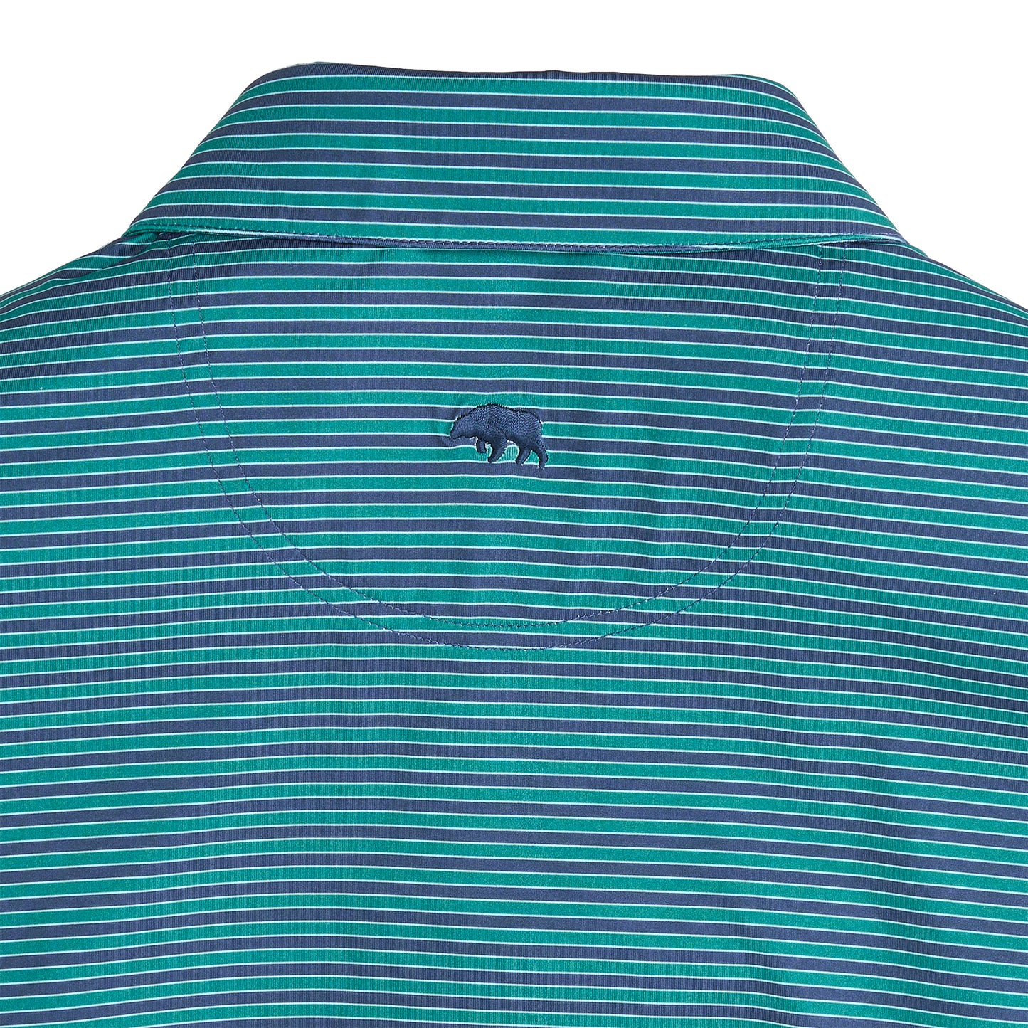 Mulligan Stripe Performance Polo - Posy Green