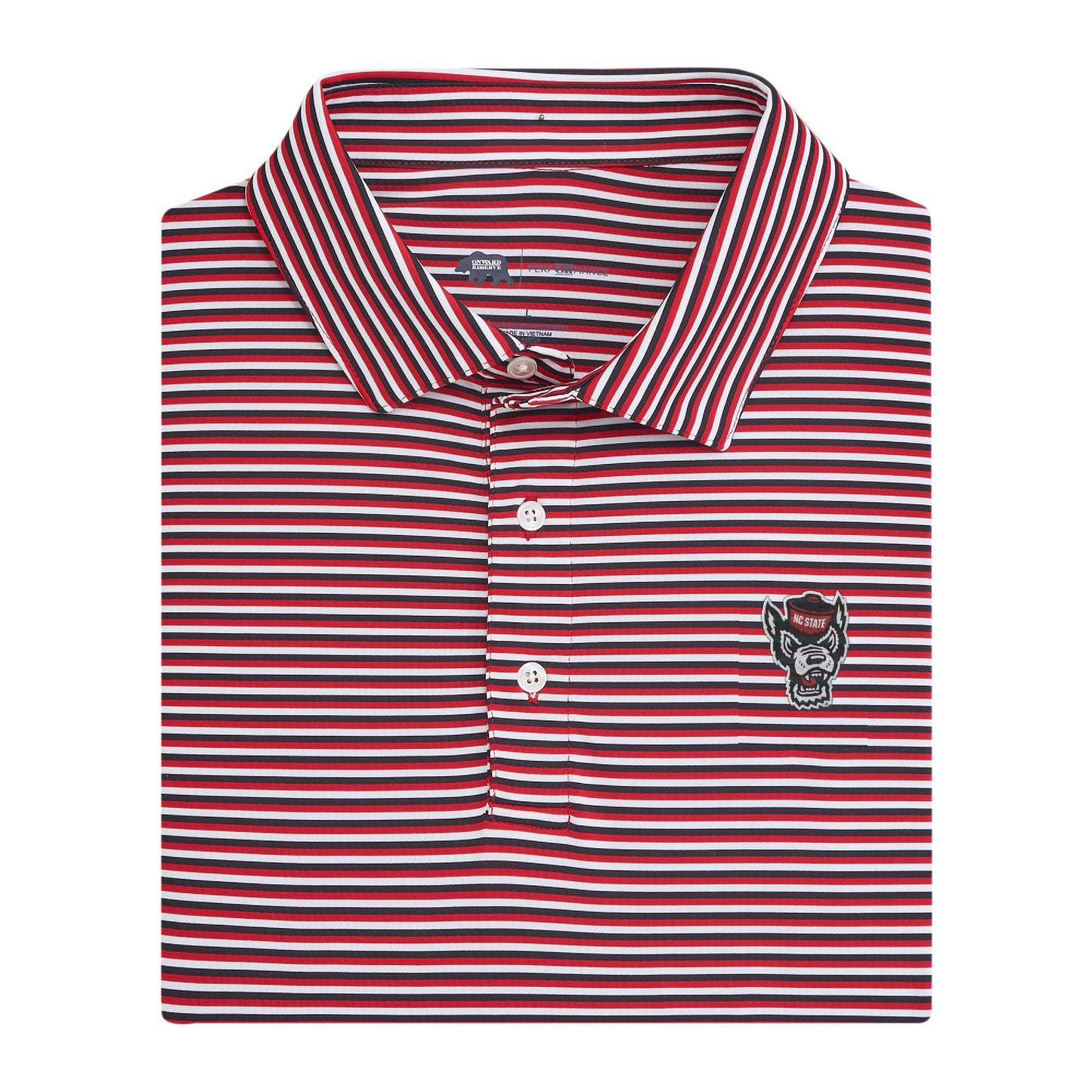 Tuffy Head Tri Stripe Performance Polo - Red