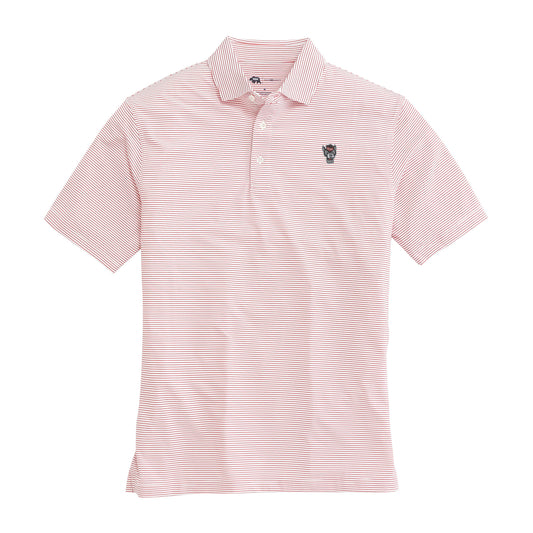 NC State Tuffy Head Birdie Stripe Performance Polo - Red/White
