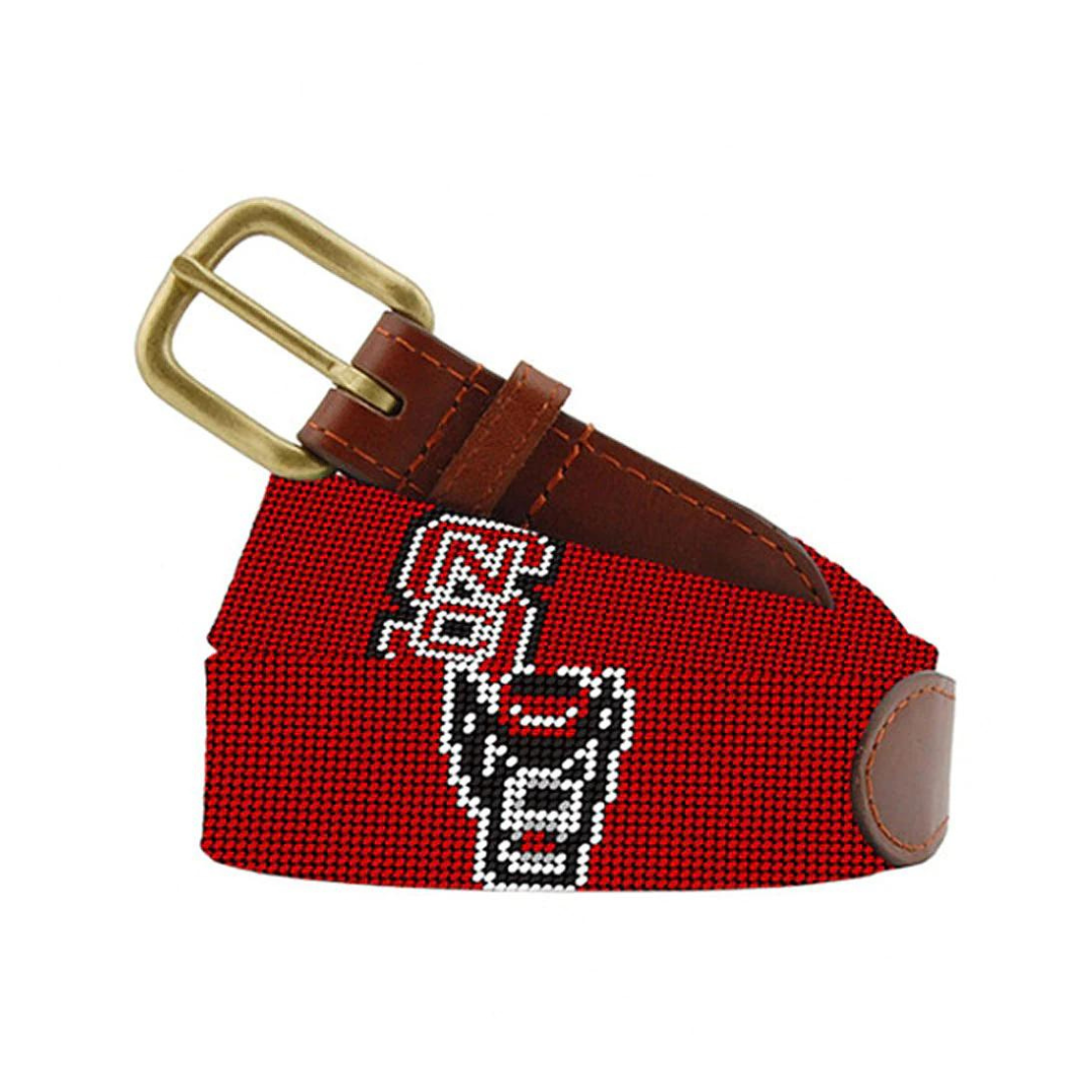 NC State Wolfy Logo Needlepoint Belt