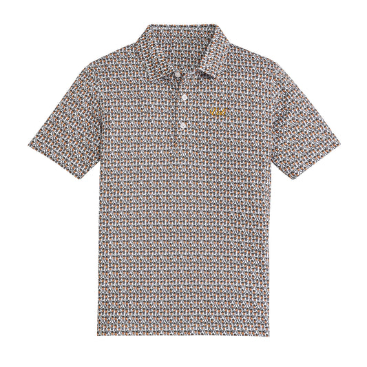 Tennessee Vols Vintage Script Youth Printed Polo - White