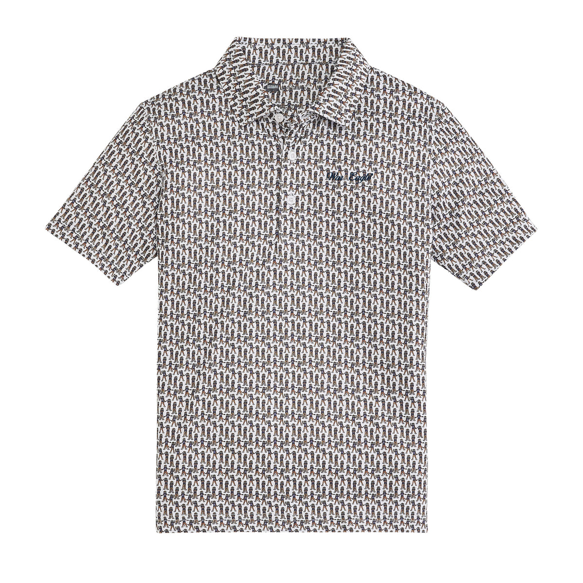 Auburn War Eagle Vintage Script Youth Printed Polo - White