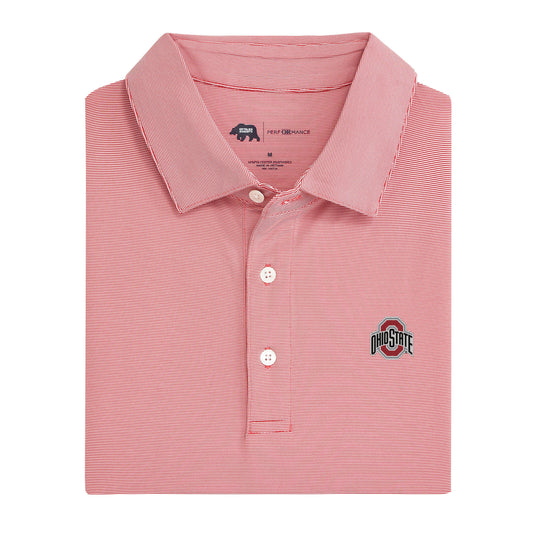 Hairline Stripe Ohio State Performance Polo - Red
