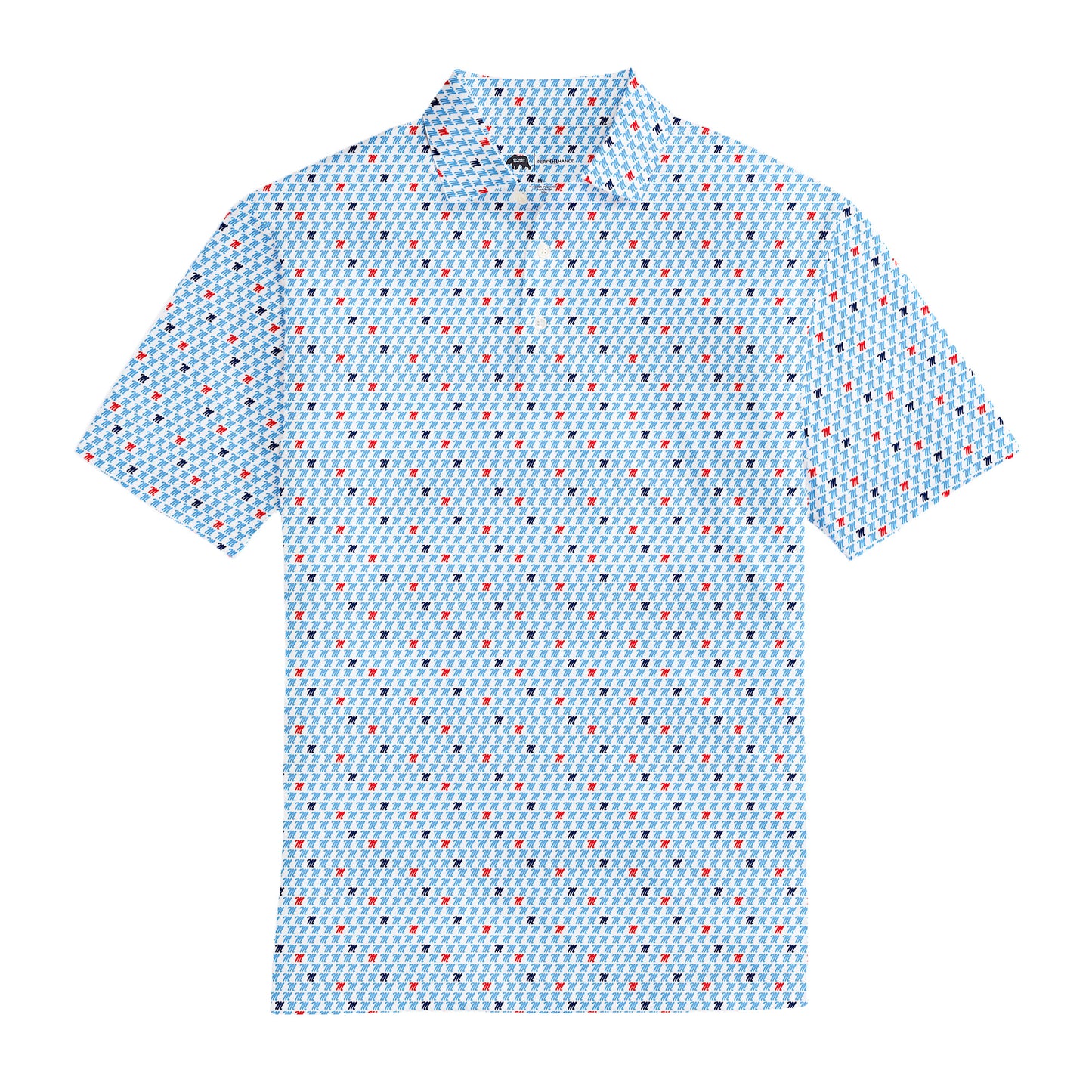 Ole Miss Tossed M Printed Performance Polo - White