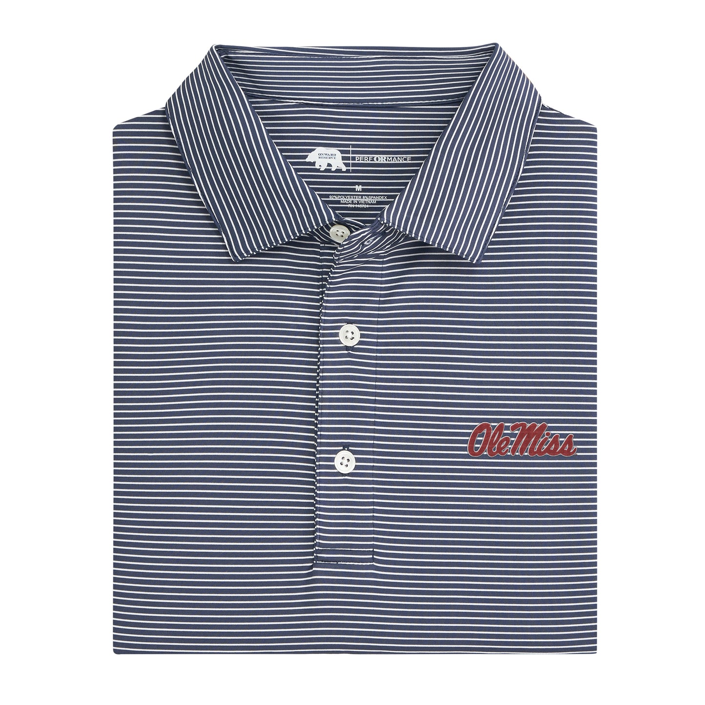 Ole Miss Birdie Stripe Performance Polo