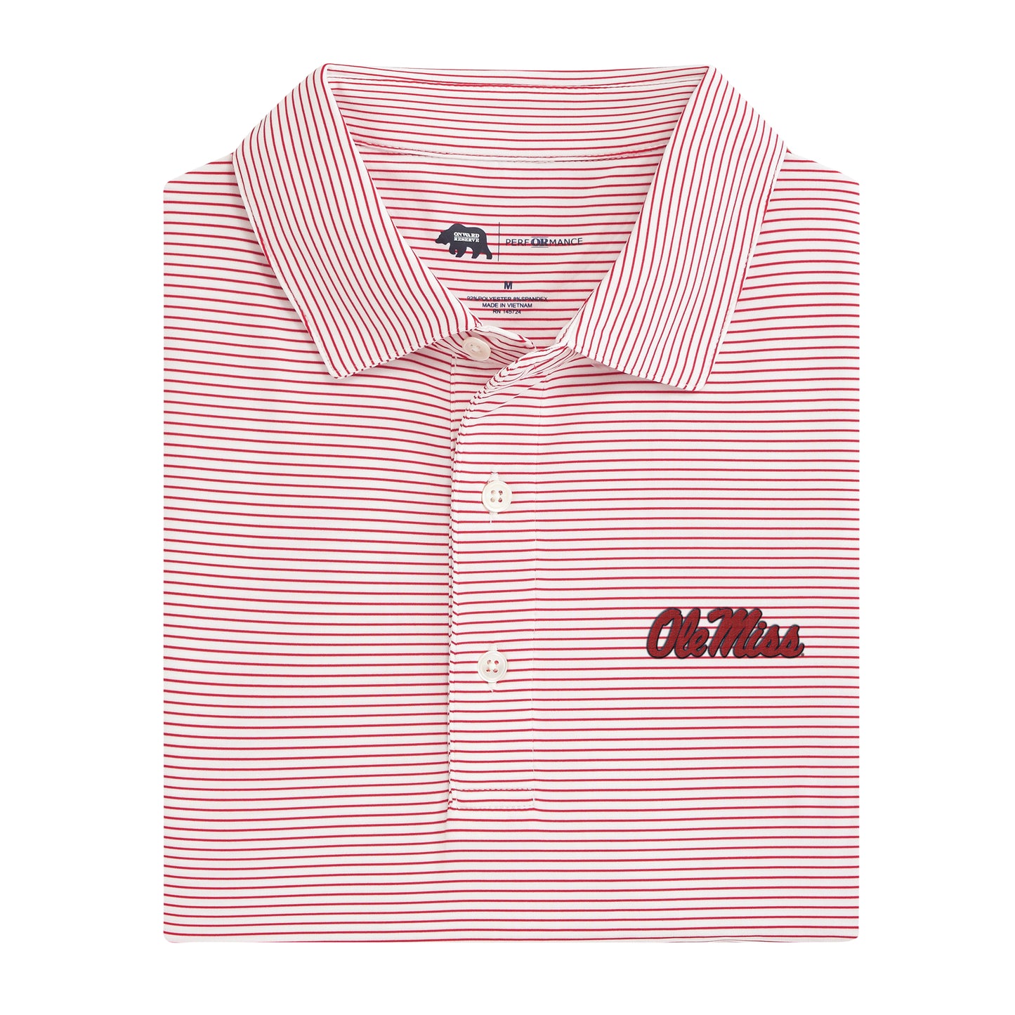 Ole Miss Birdie Stripe Performance Polo