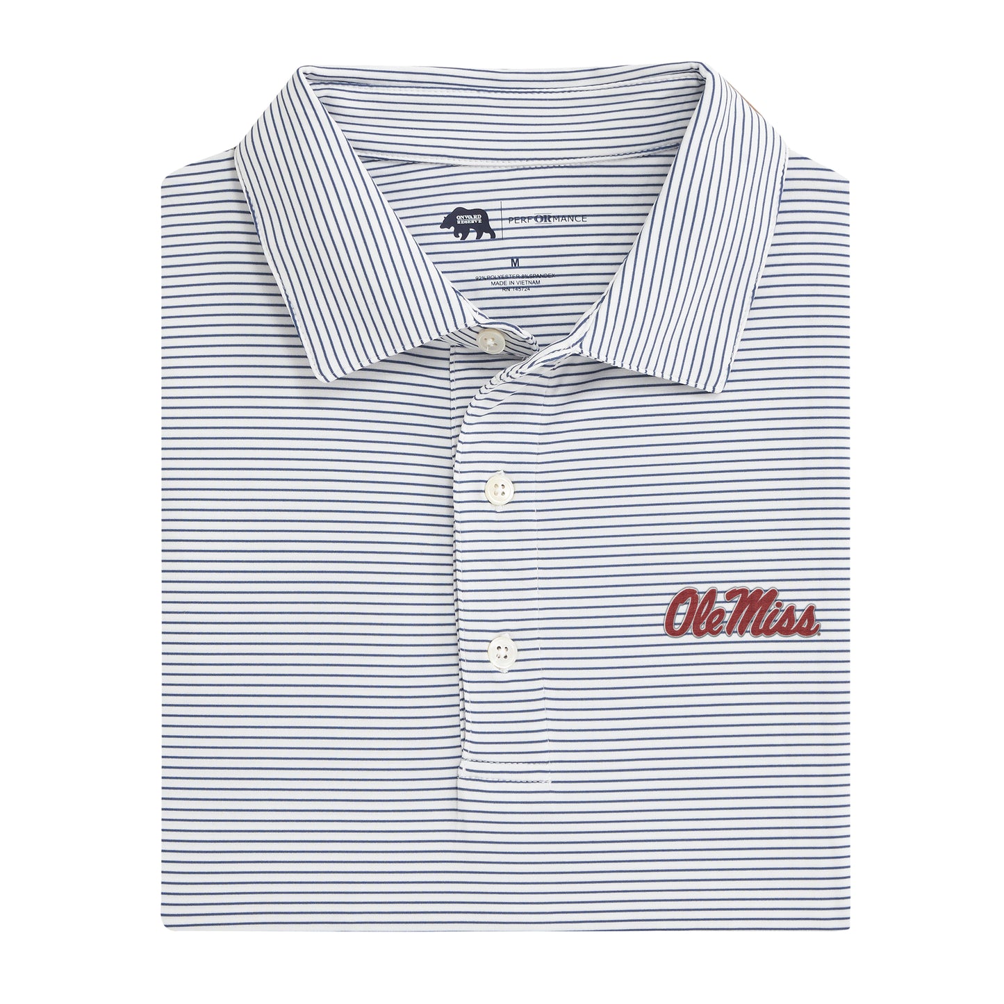 Ole Miss Birdie Stripe Performance Polo