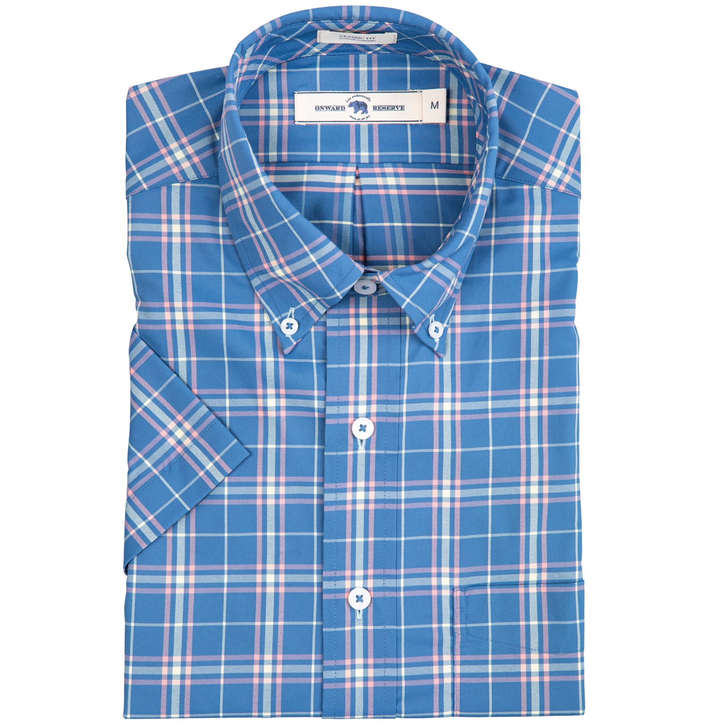 Icennard Short Sleeve Performance Button Down - Federal Blue