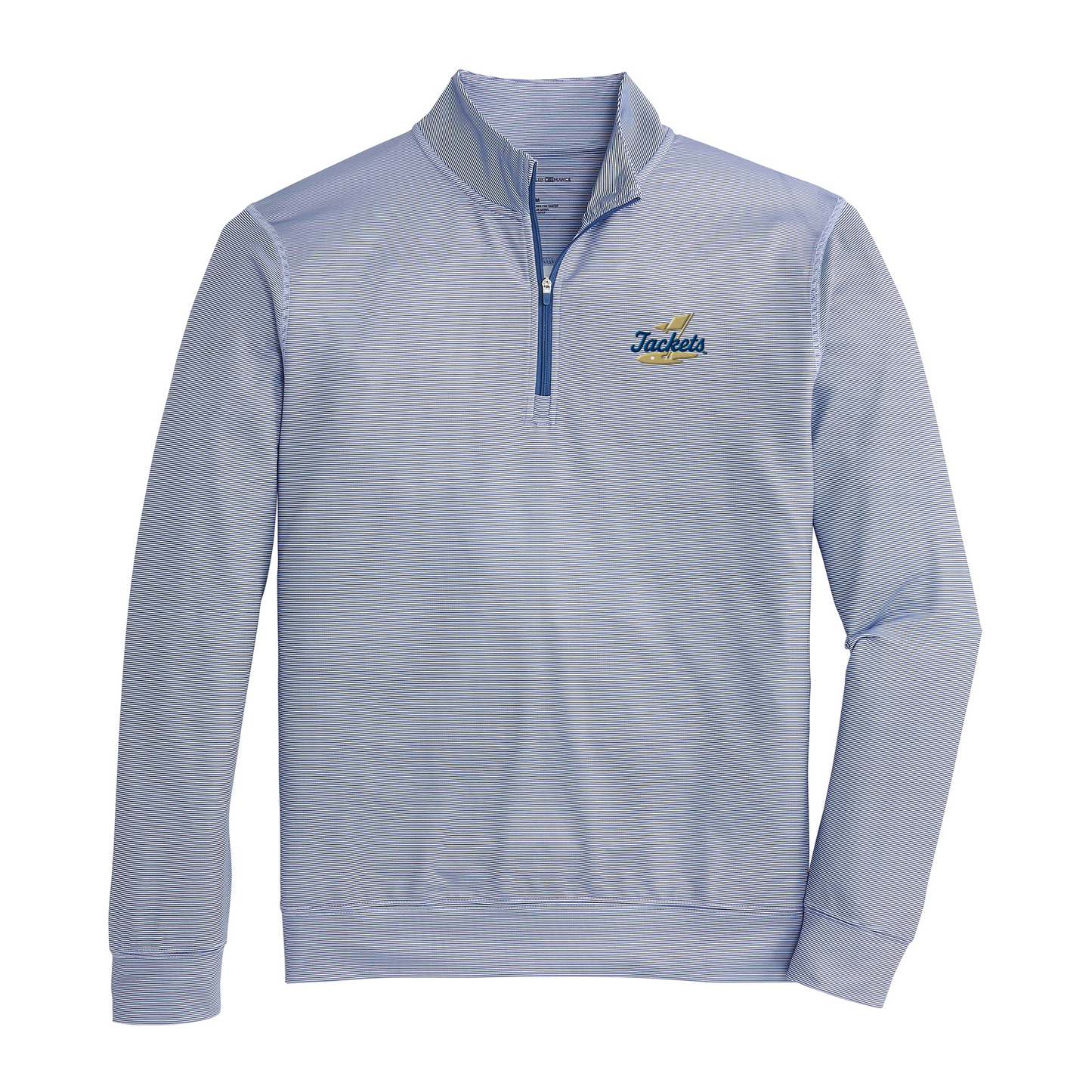 Georgia Tech Jackets Golf Hairline Stripe Printed Performance 1/4 Zip