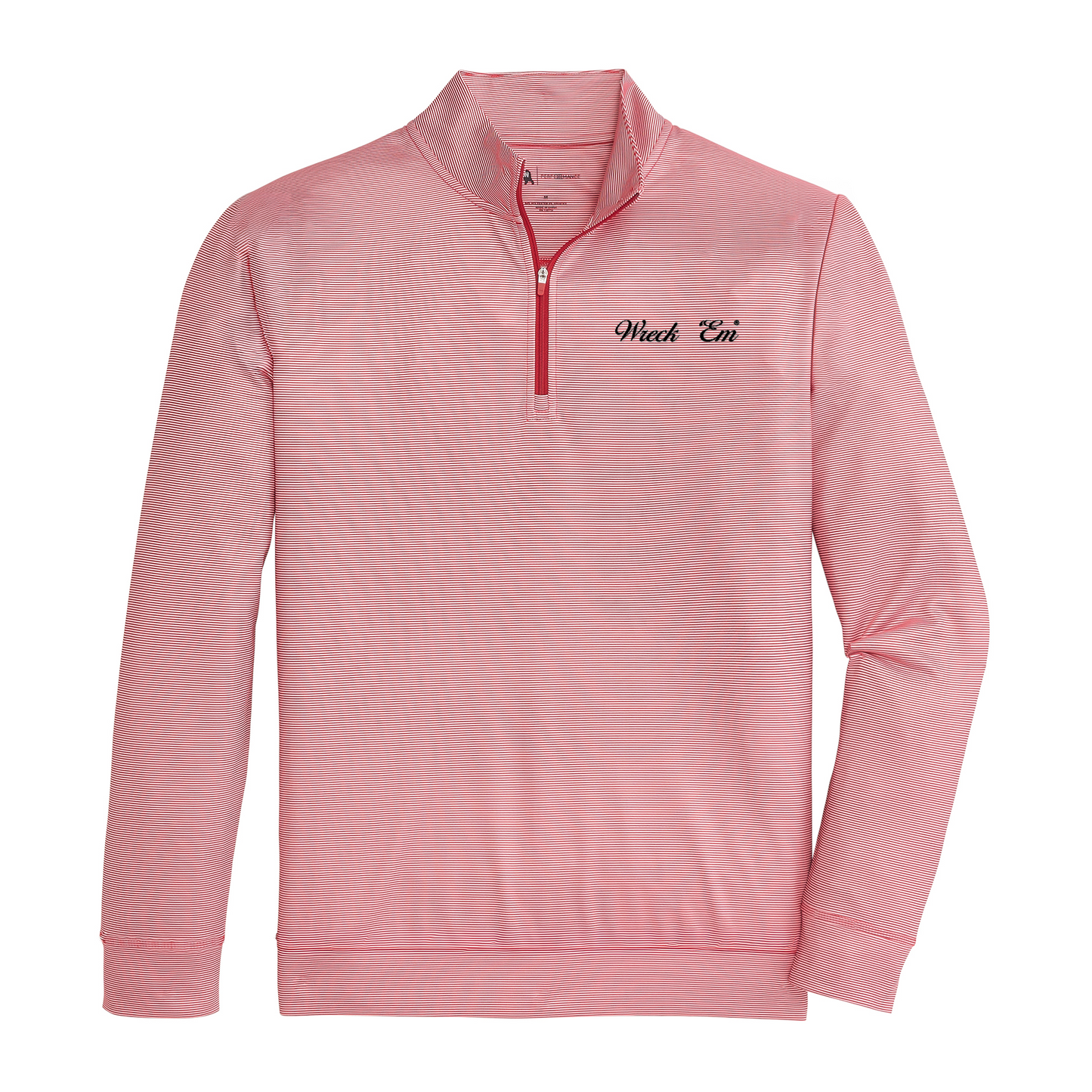 Texas Tech Wreck 'Em Vintage Script Hairline Stripe Printed Performance 1/4 Zip