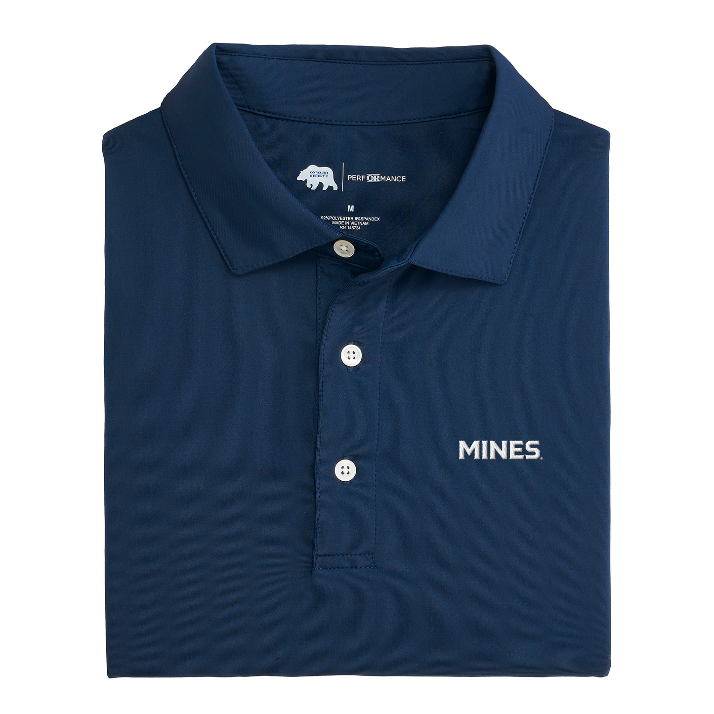 Colorado School of Mines Wordmark Solid Performance Polo - Classic Navy