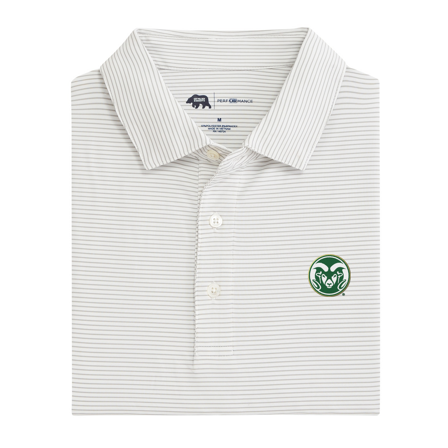 Colorado State Ram Birdie Stripe Performance Polo