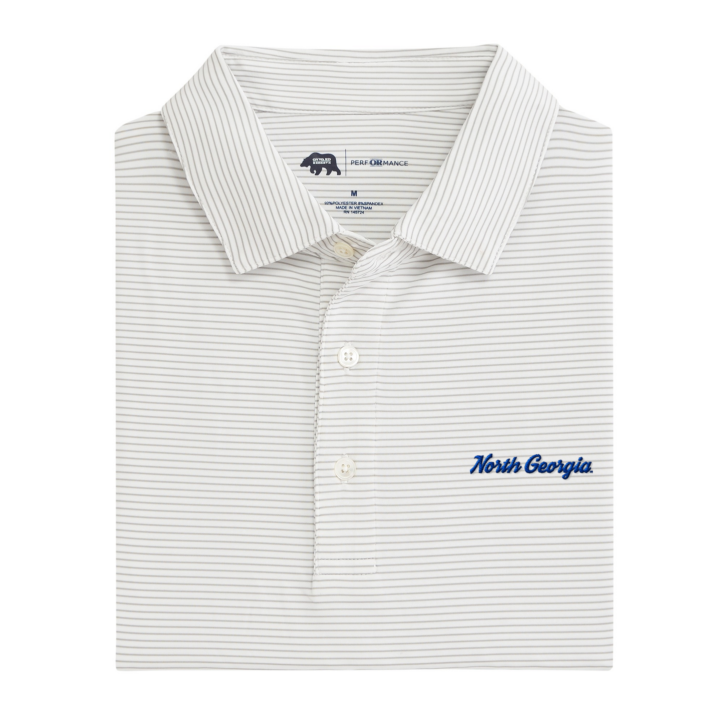 North Georgia Script Birdie Stripe Performance Polo