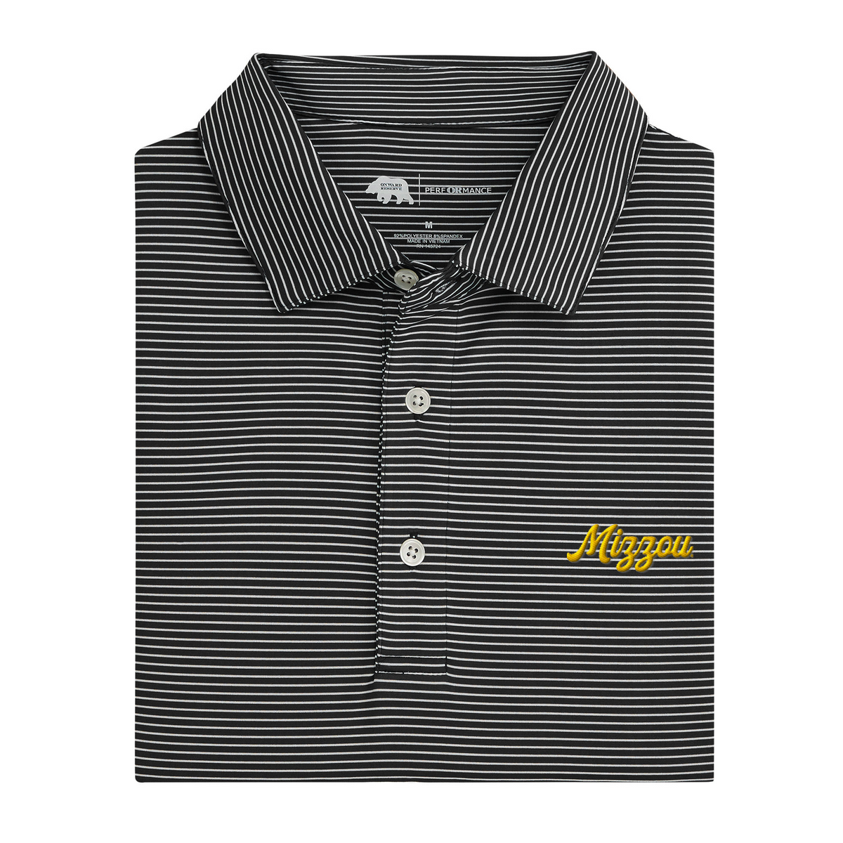 Missouri Script Mizzou Birdie Stripe Performance Polo