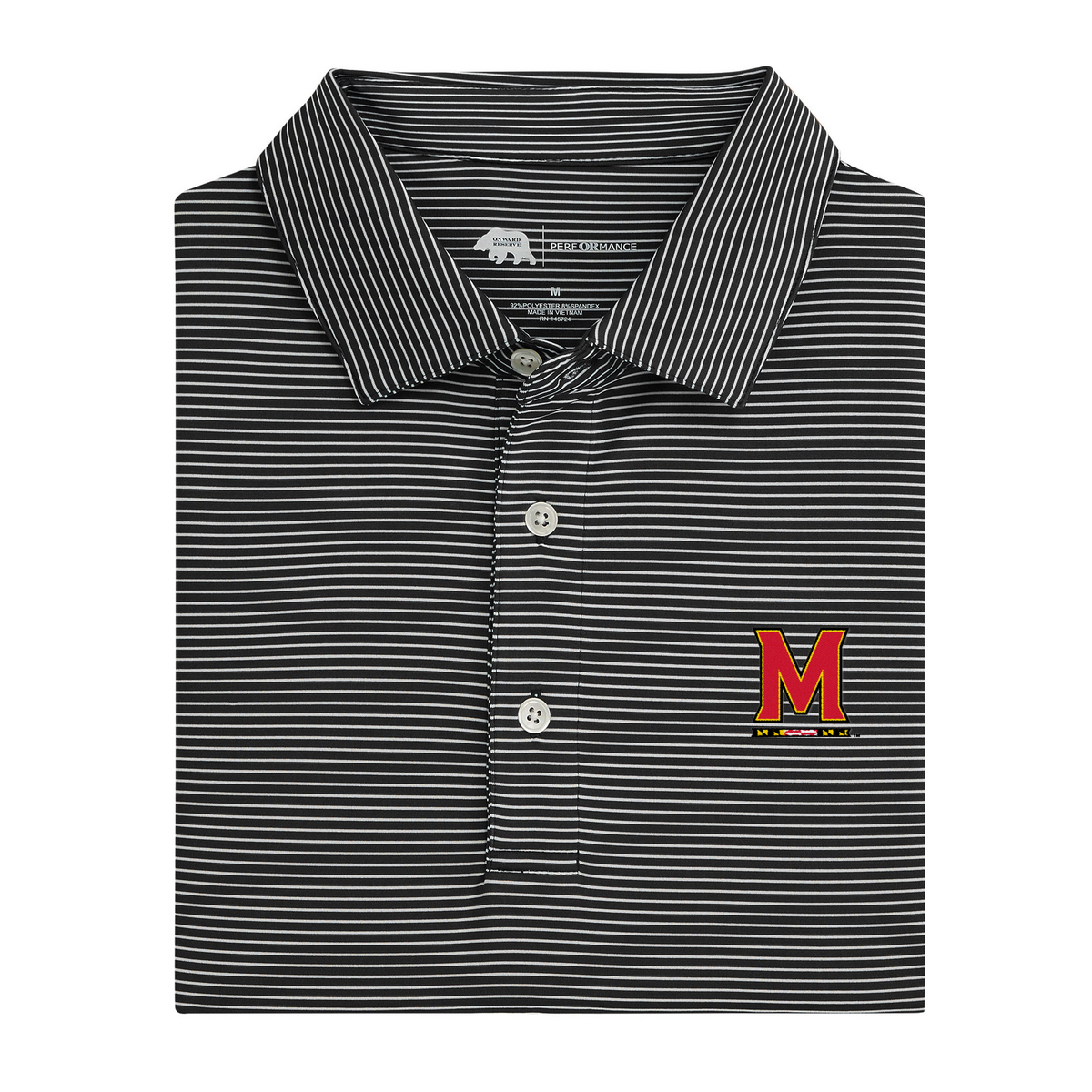 Maryland M Birdie Stripe Performance Polo