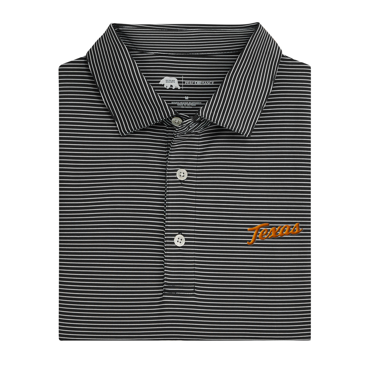 Texas Script Birdie Stripe Performance Polo