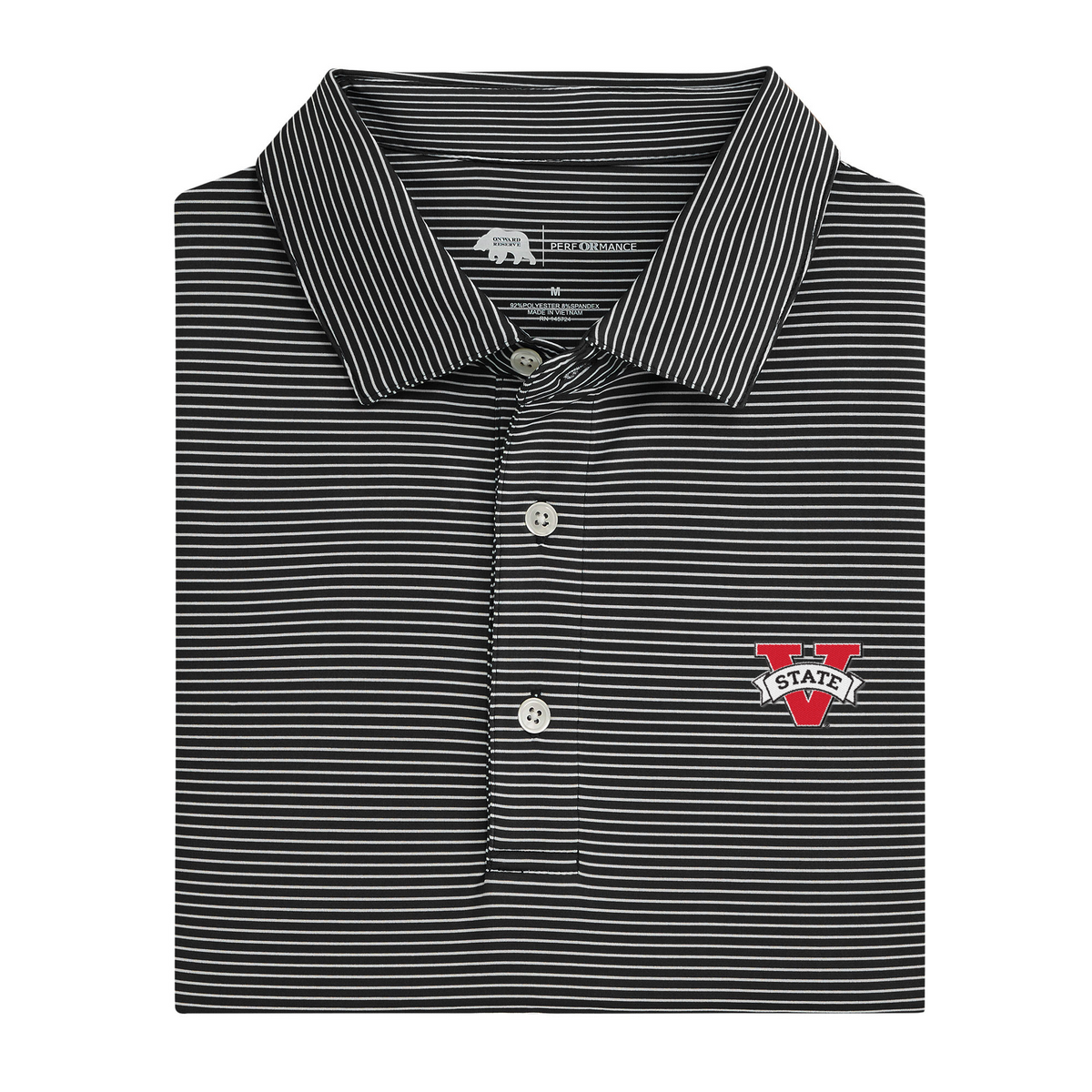 Valdosta State Block V Birdie Stripe Performance Polo