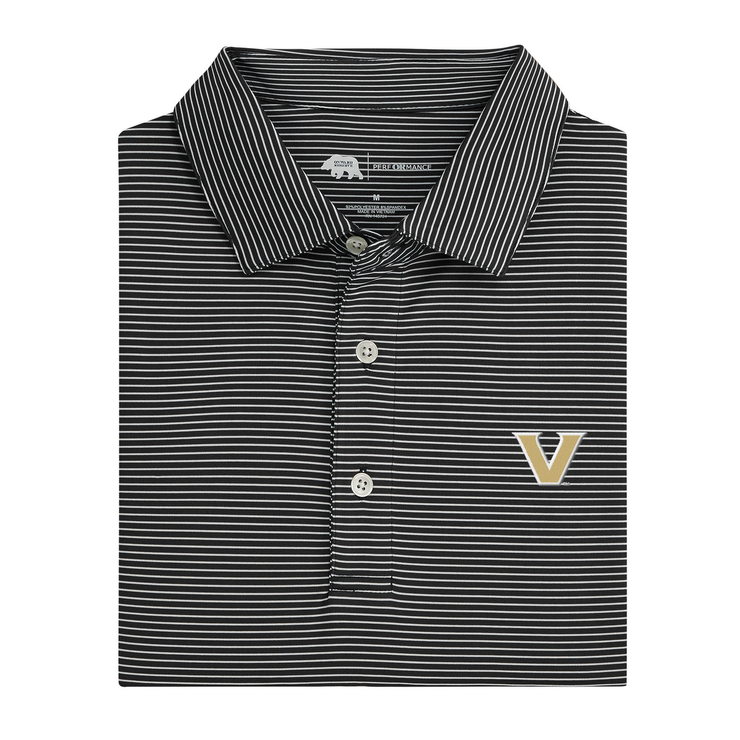 Vanderbilt V Birdie Stripe Performance Polo
