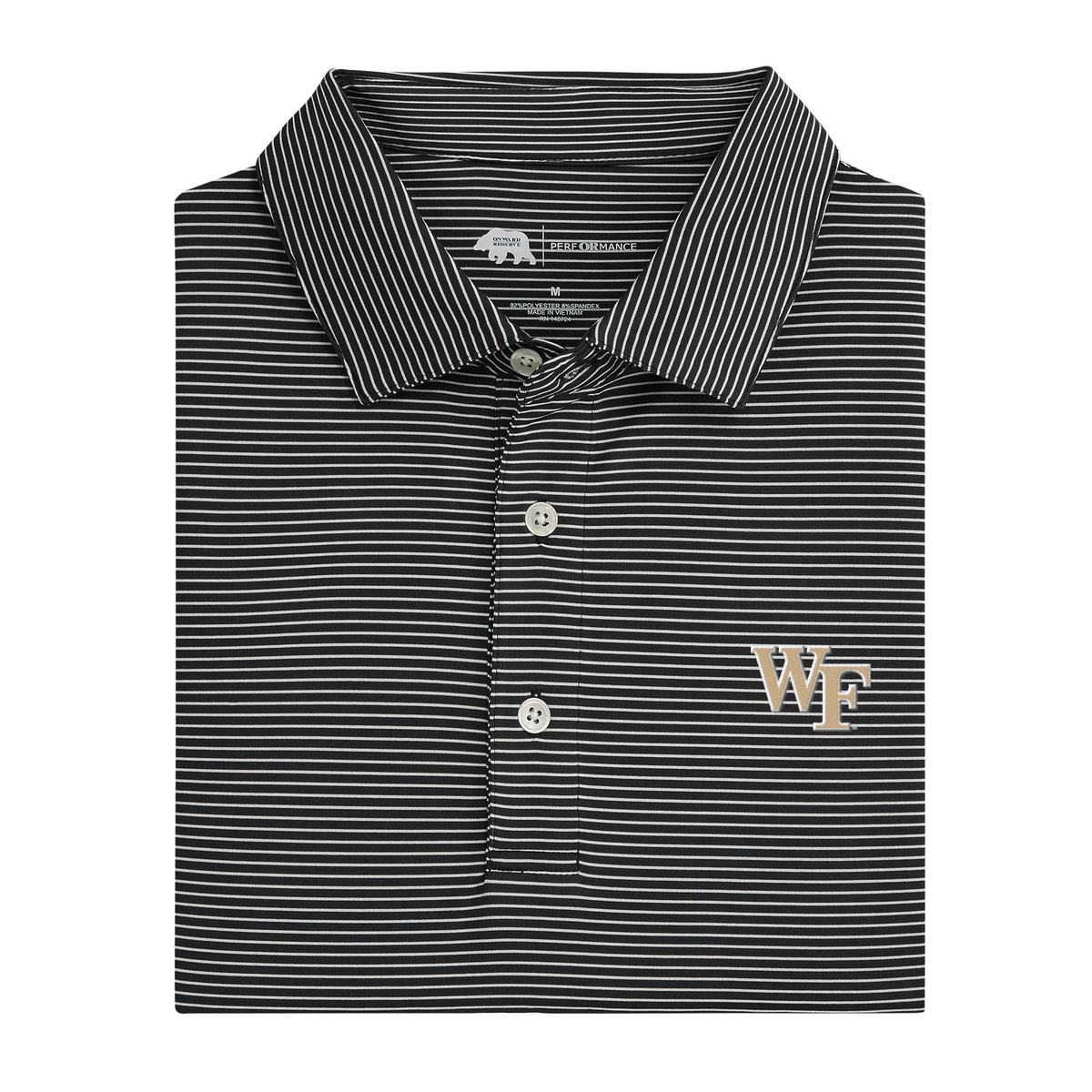 Wake Forest WF Birdie Stripe Performance Polo