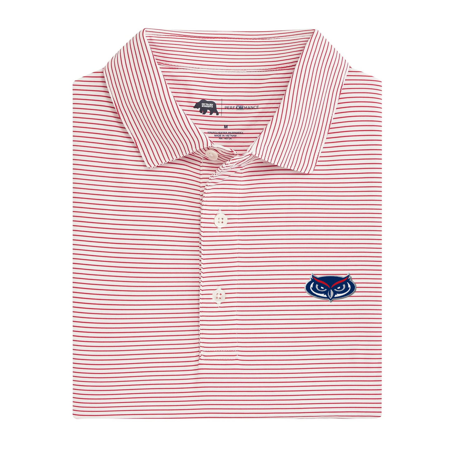 Florida Atlantic Owl Birdie Stripe Performance Polo