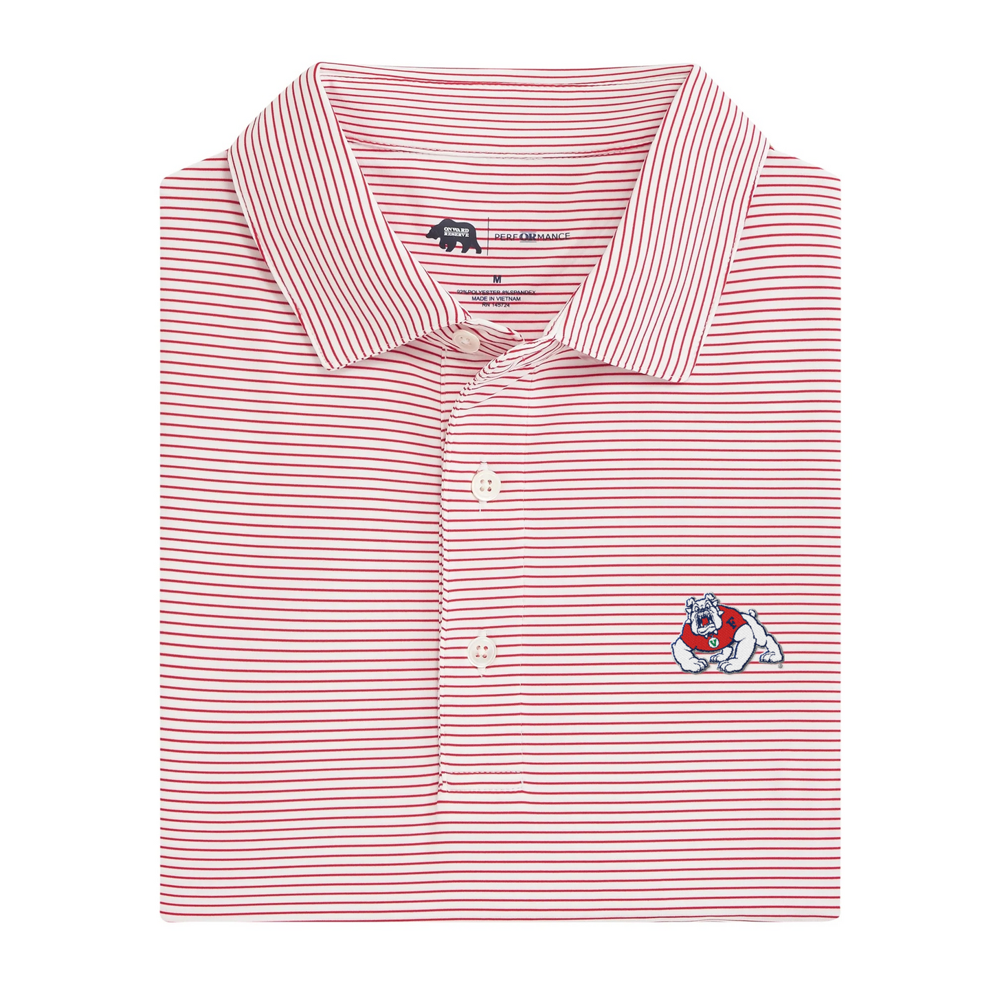 Fresno State Bulldog Birdie Stripe Performance Polo