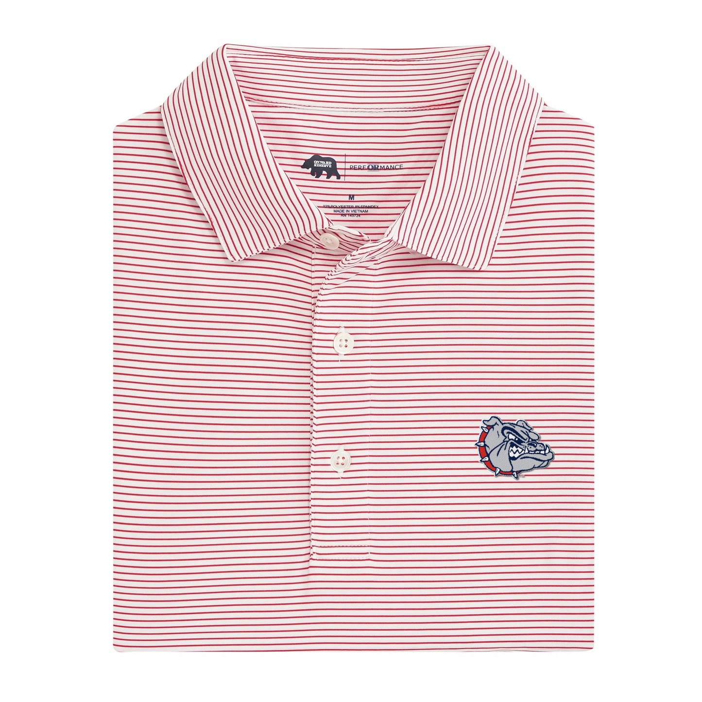 Gonzaga Bulldog Birdie Stripe Performance Polo