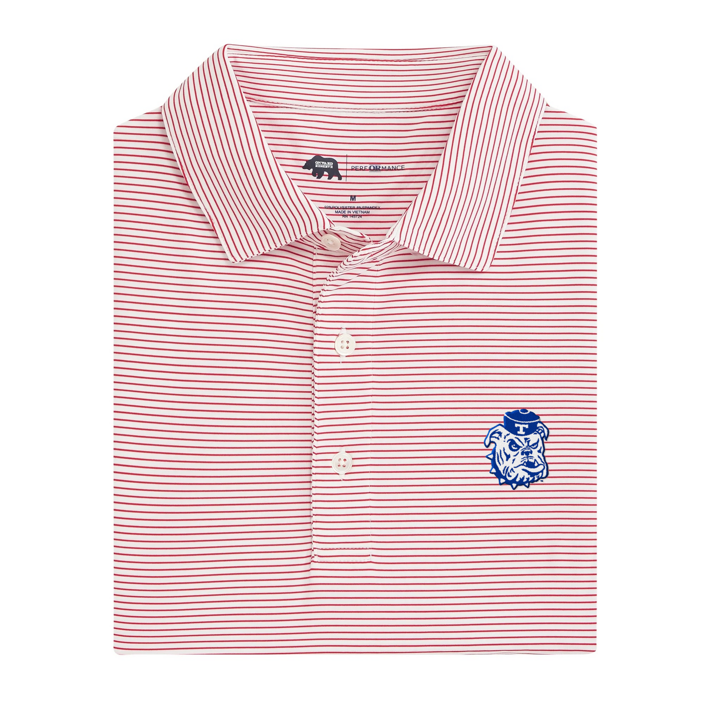 Louisiana Tech Vintage Bulldog Birdie Stripe Performance Polo