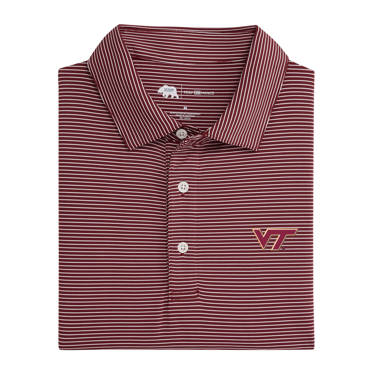 Virginia Tech VT Birdie Stripe Performance Polo