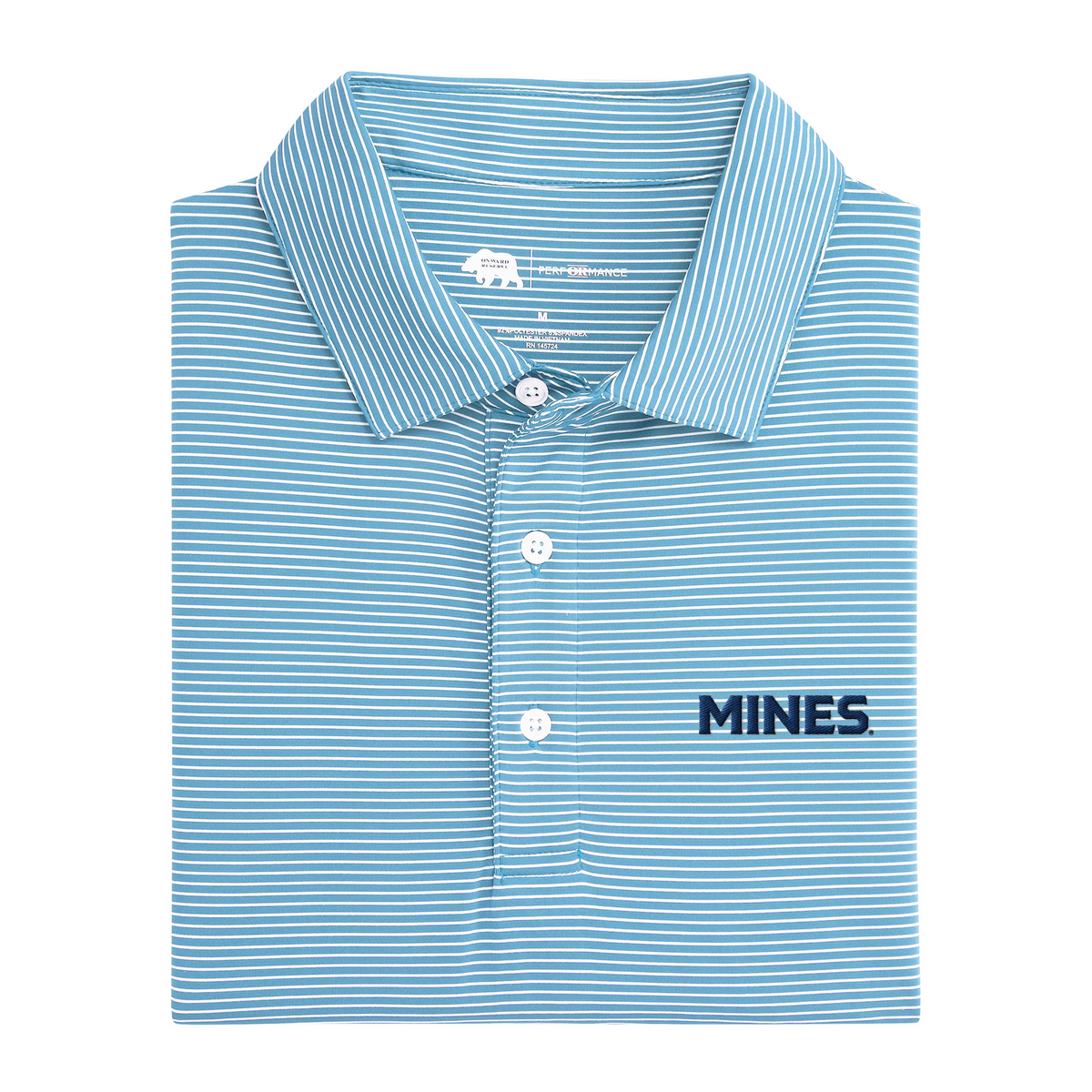 Colorado School of Mines Wordmark Birdie Stripe Performance Polo