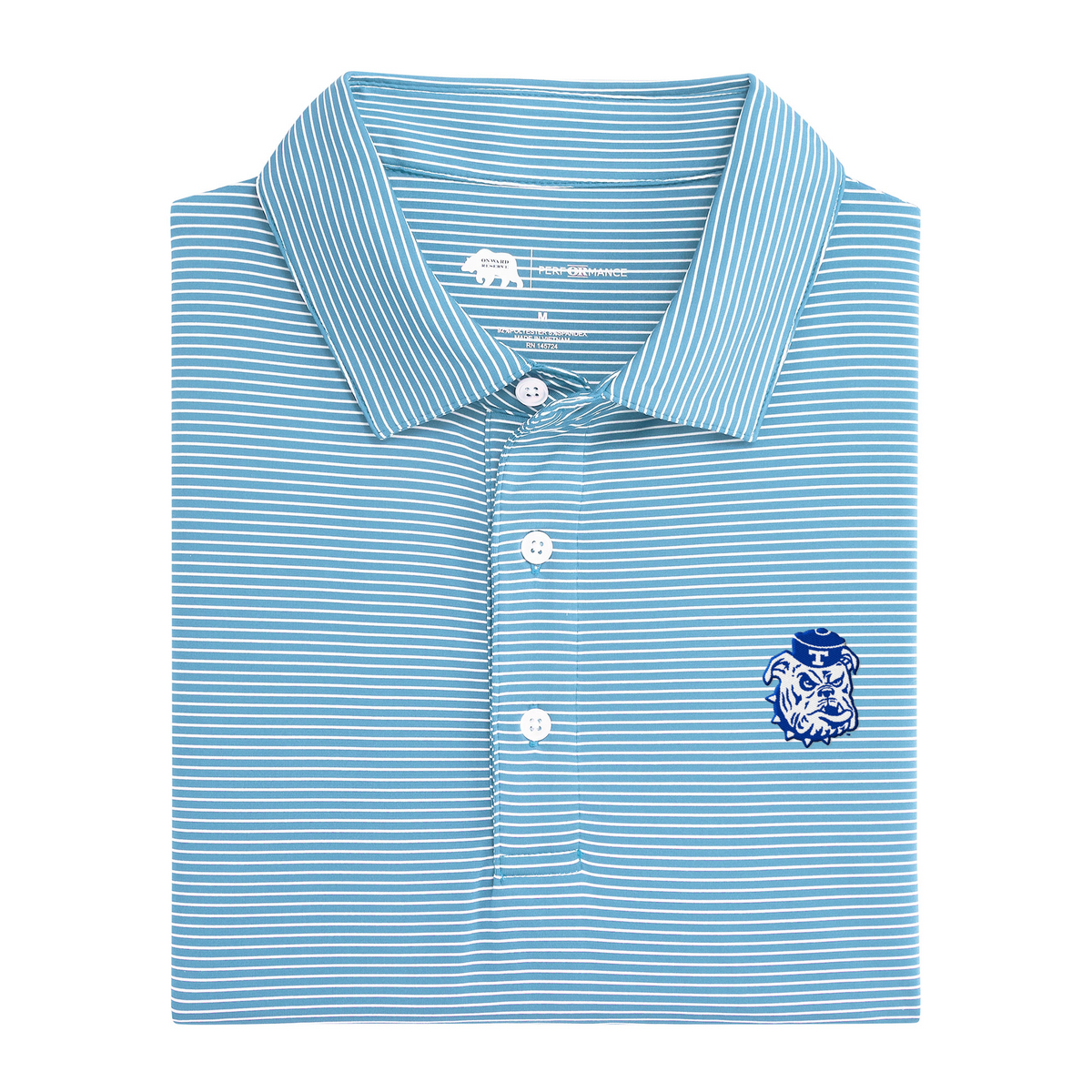 Louisiana Tech Vintage Bulldog Birdie Stripe Performance Polo