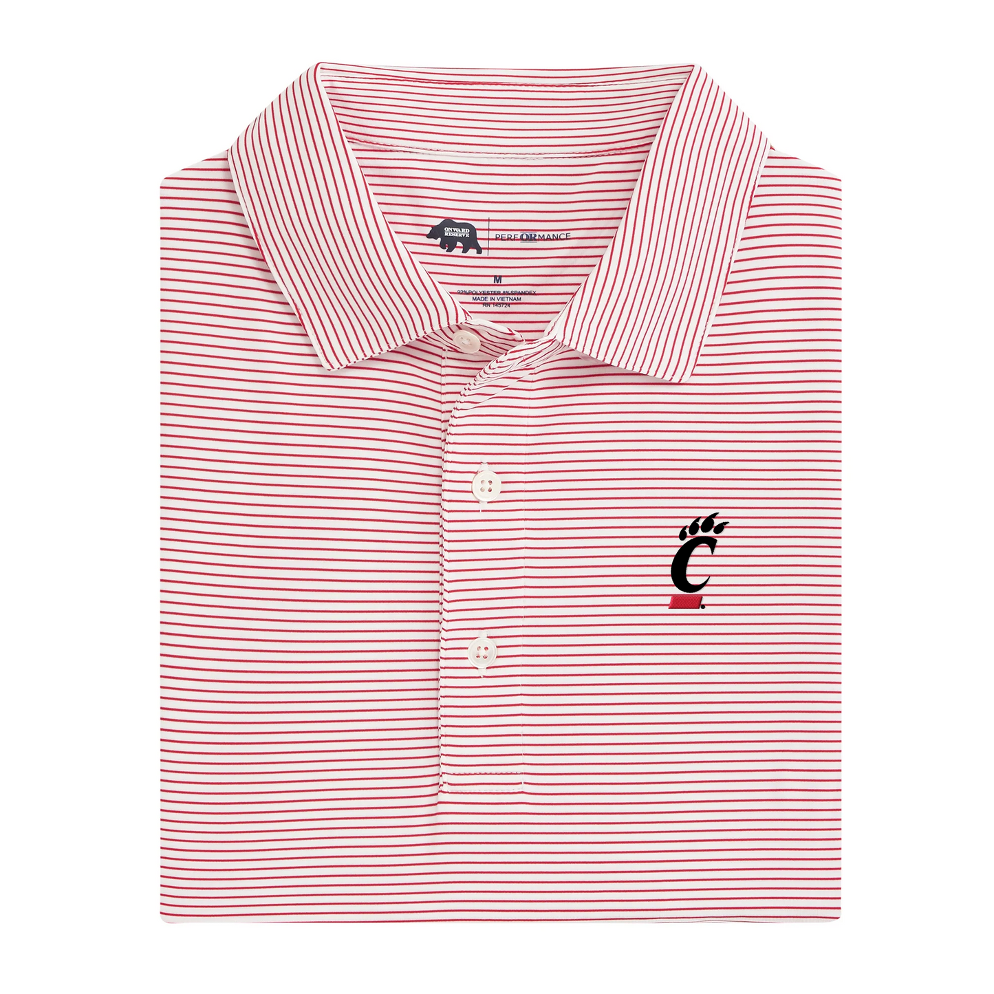 Cincinnati C Birdie Stripe Performance Polo - Red