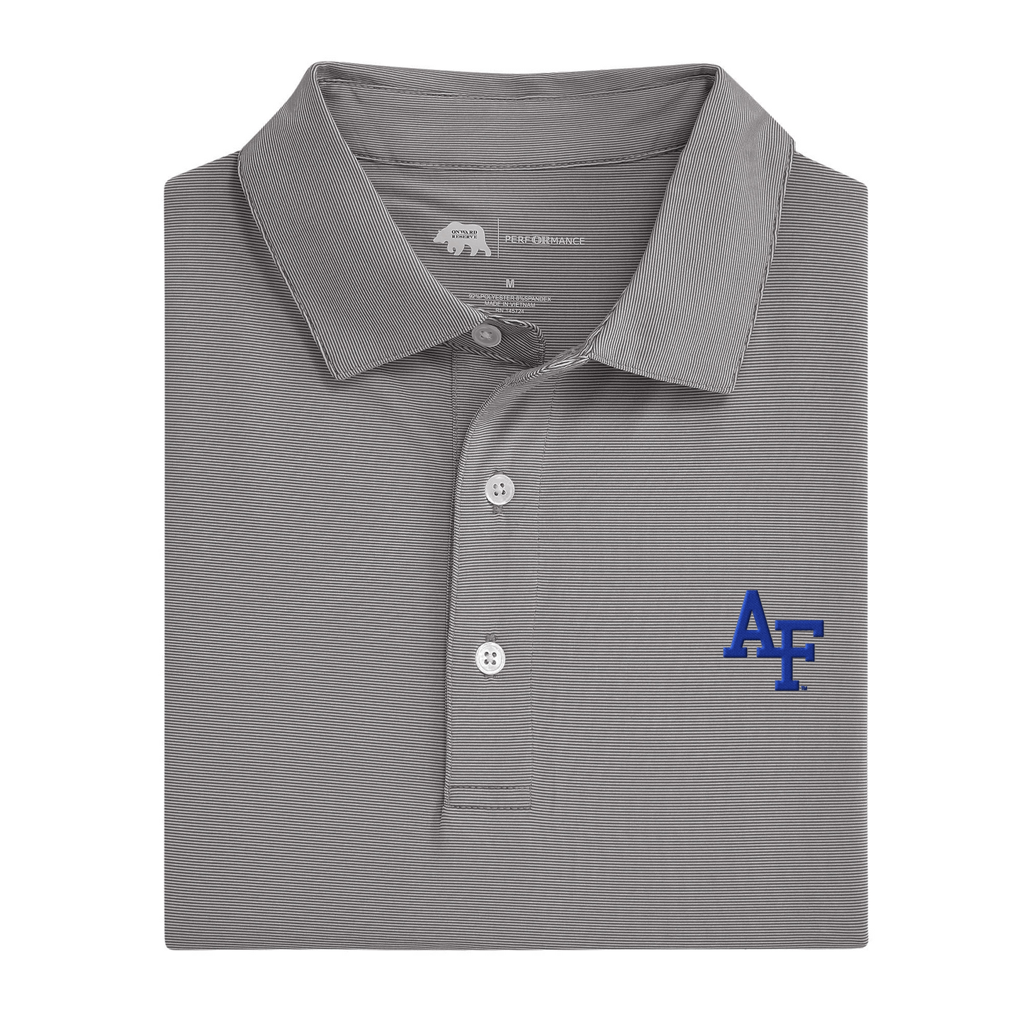 Air Force Block AF Hairline Stripe Performance Polo