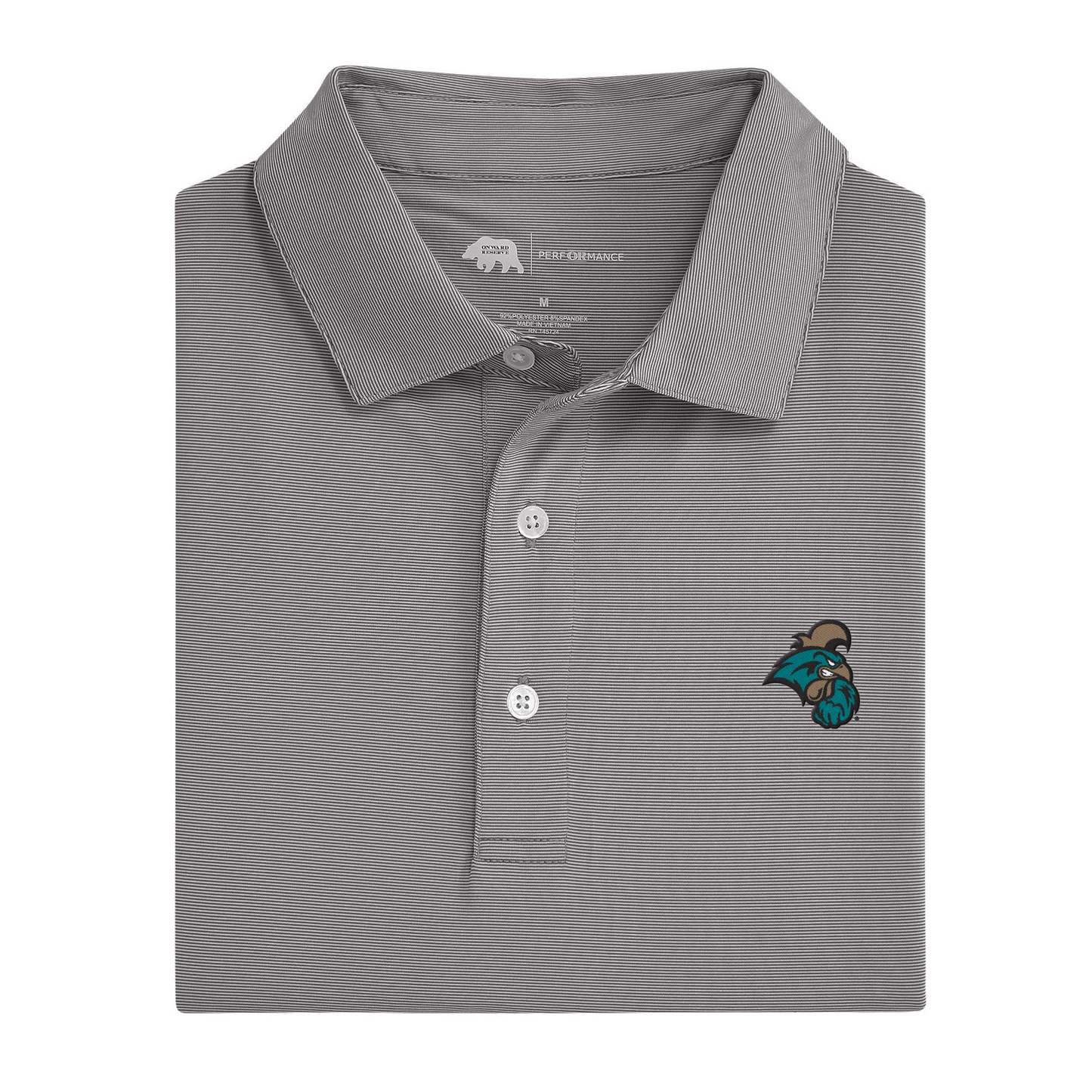 Coastal Carolina Hairline Stripe Performance Polo
