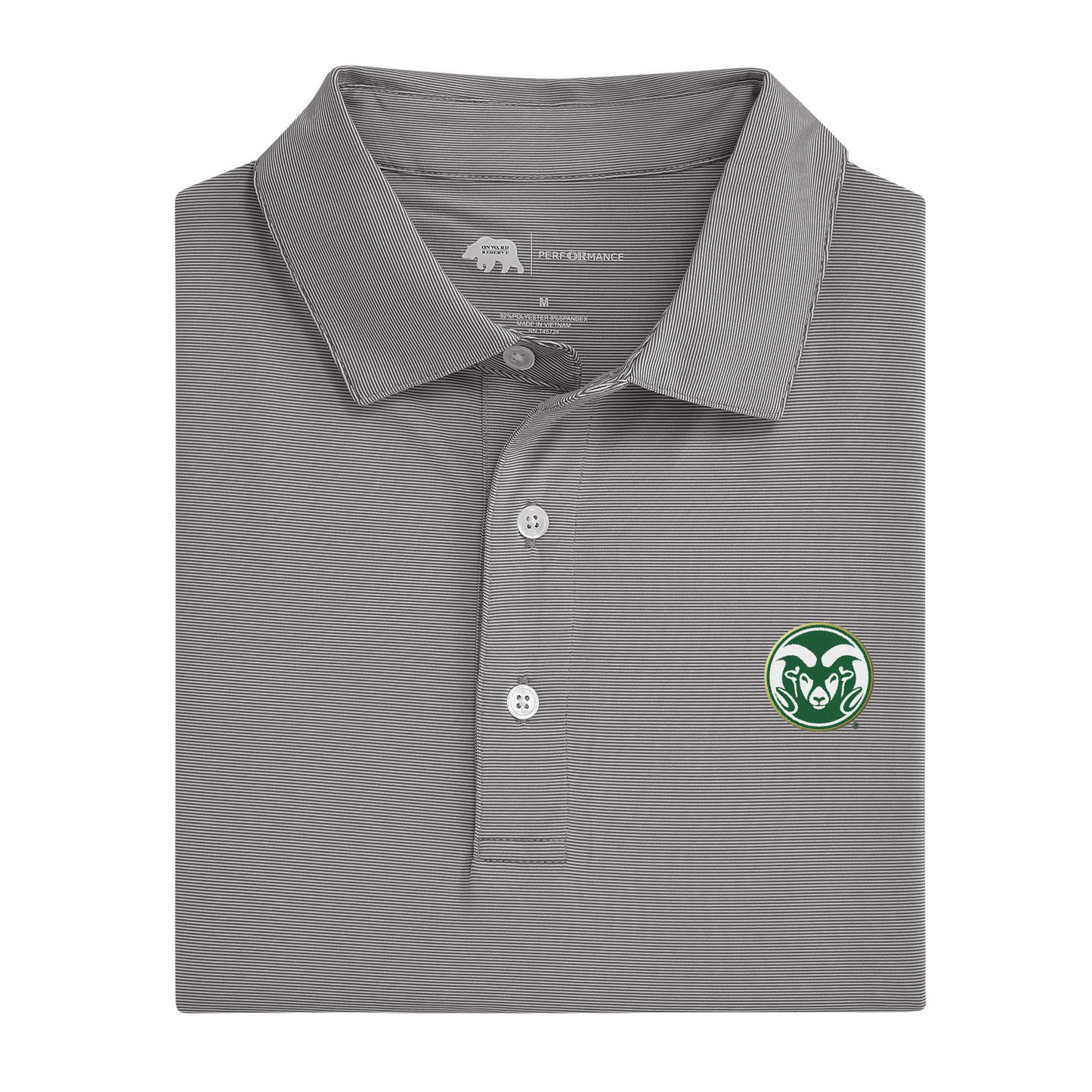 Colorado State Ram Hairline Stripe Performance Polo