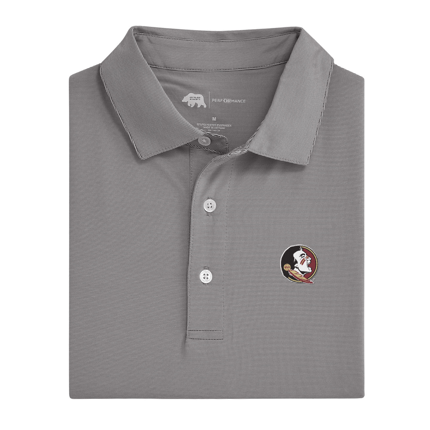 FSU Seminole Hairline Stripe Performance Polo