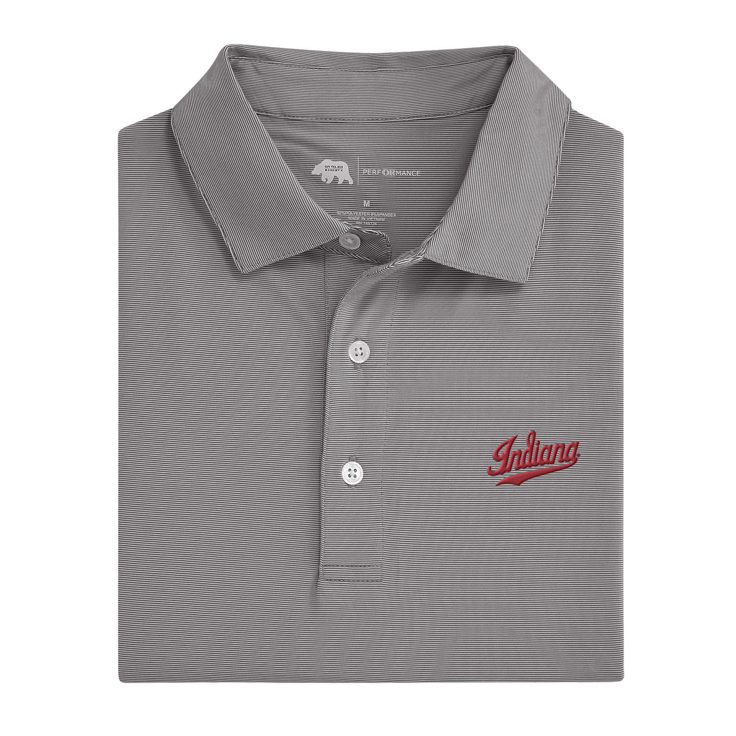 Indiana Script Hairline Stripe Performance Polo