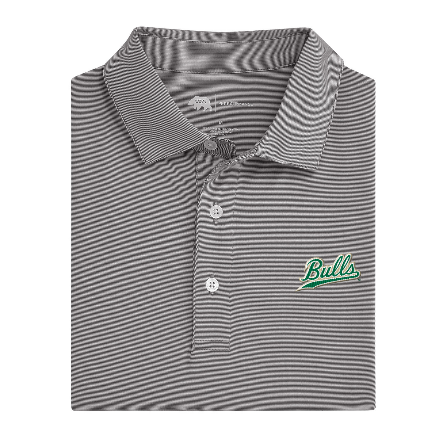 South Florida Bulls Script Hairline Stripe Performance Polo
