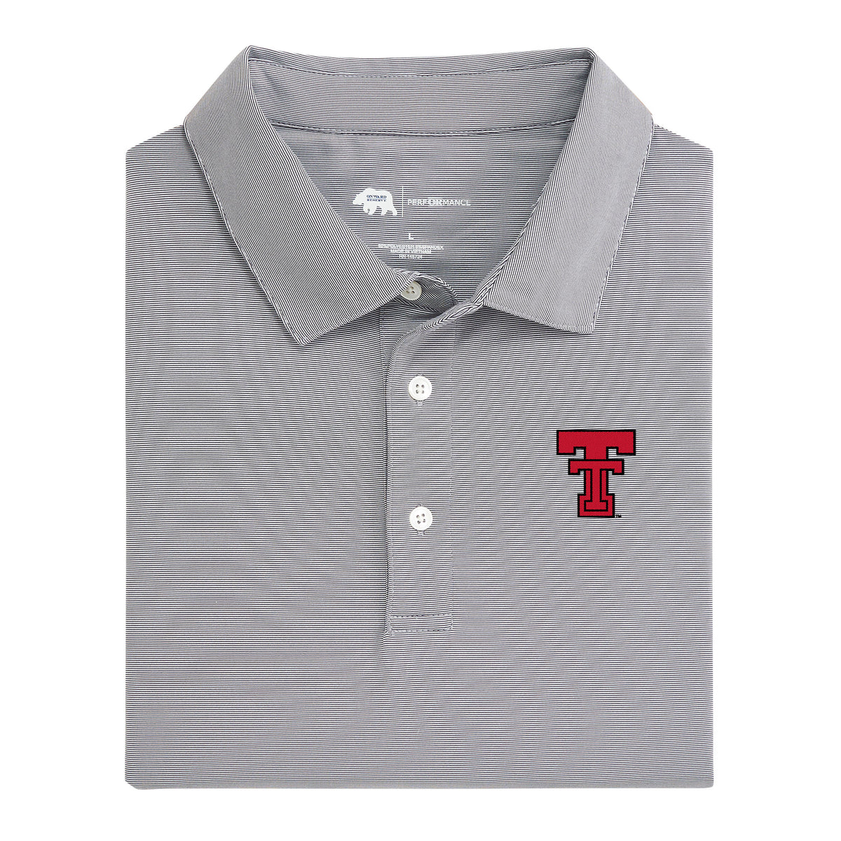 Texas Tech Hairline Stripe Performance Polo - Nine Iron