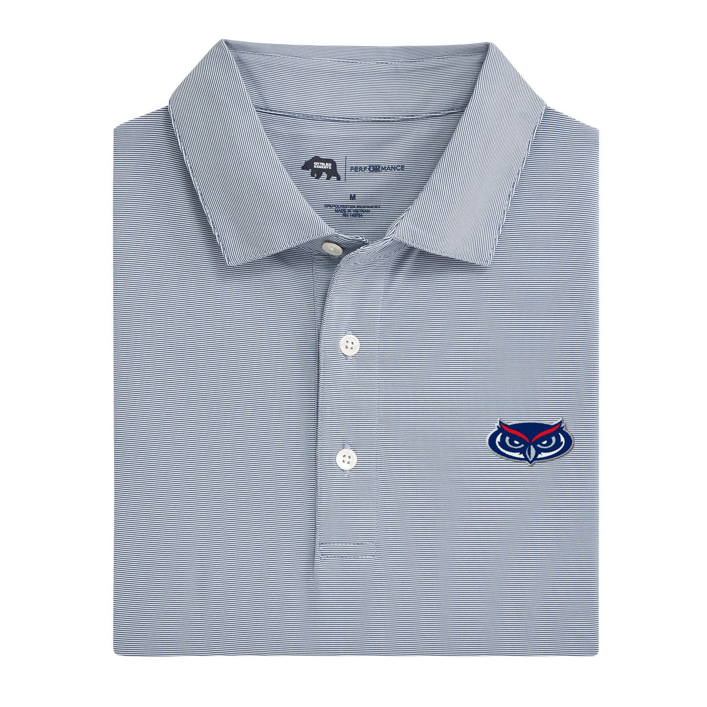 Florida Atlantic Owl Hairline Stripe Performance Polo