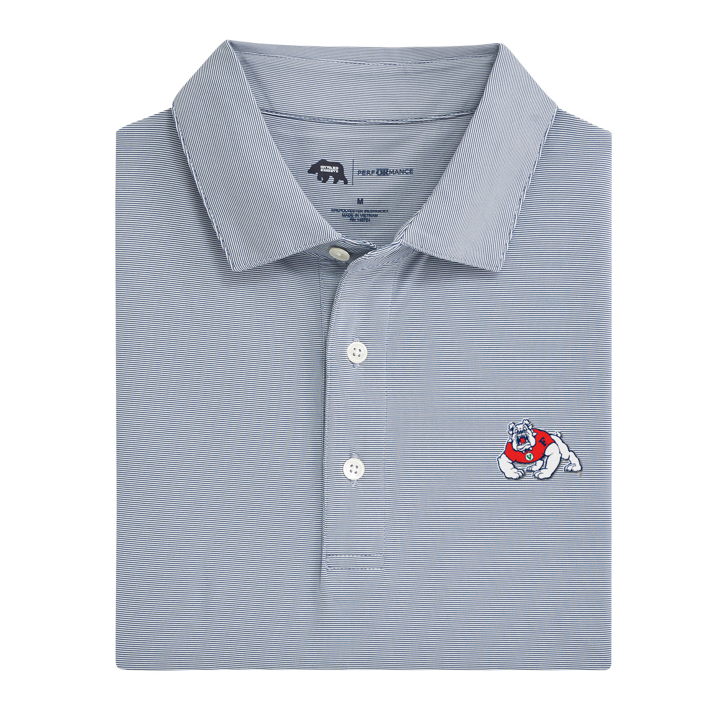 Fresno State Bulldog Hairline Stripe Performance Polo