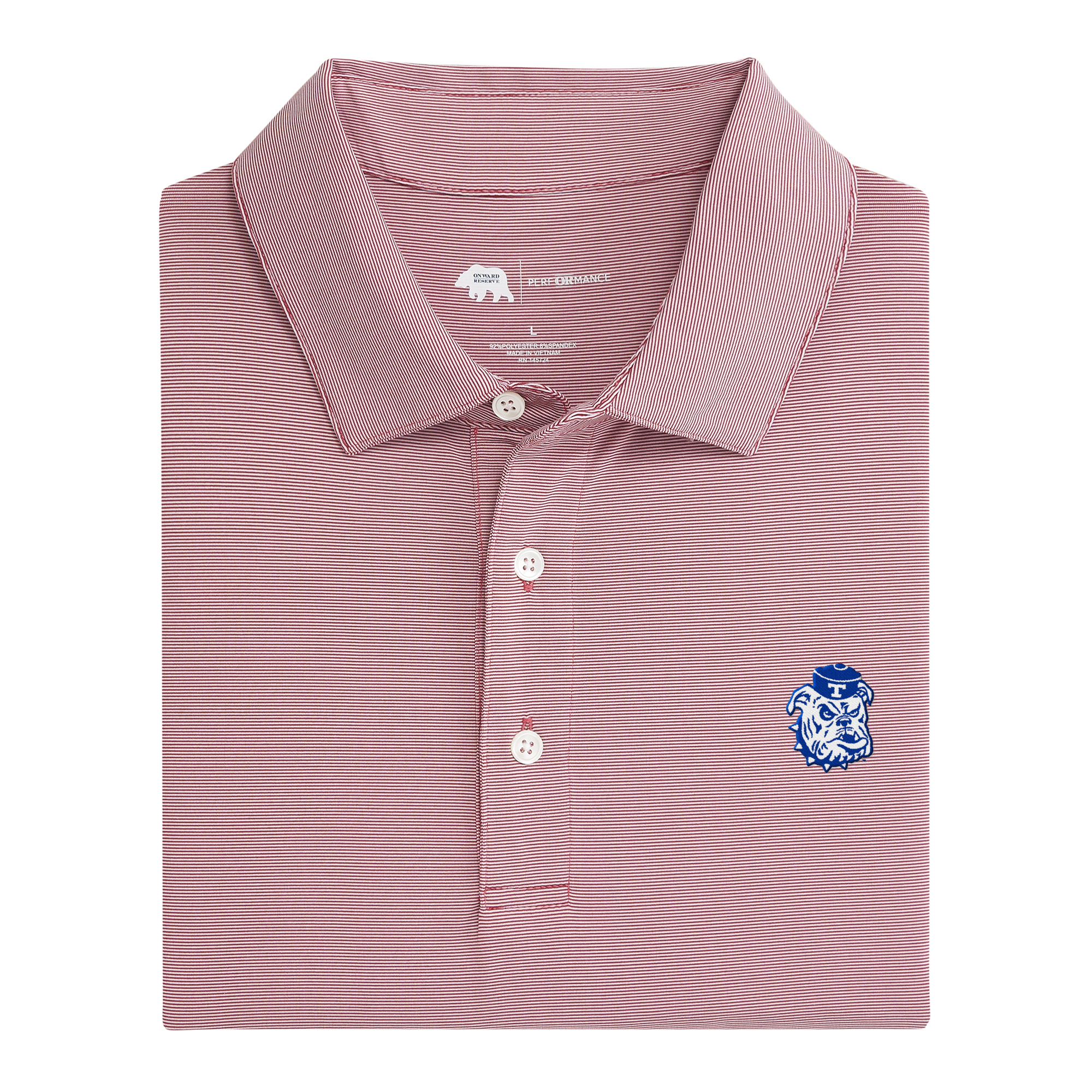 Louisiana Tech Vintage Bulldog Hairline Stripe Performance Polo