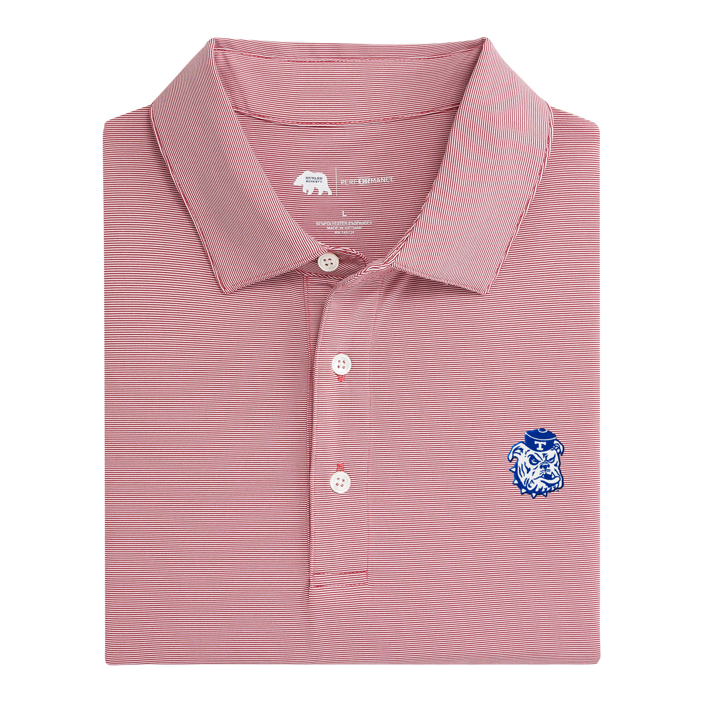 Louisiana Tech Vintage Bulldog Hairline Stripe Performance Polo