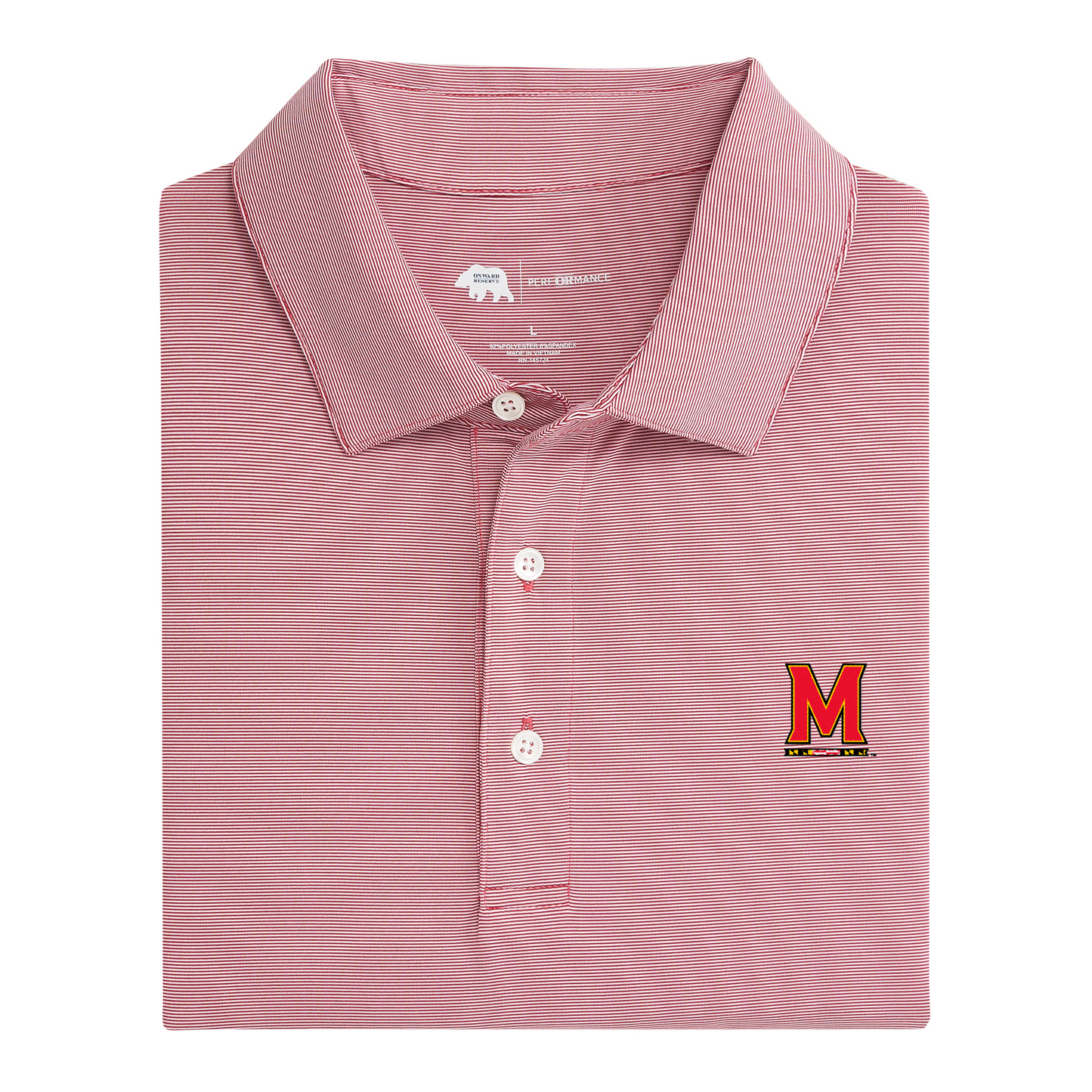 Maryland M Hairline Stripe Performance Polo
