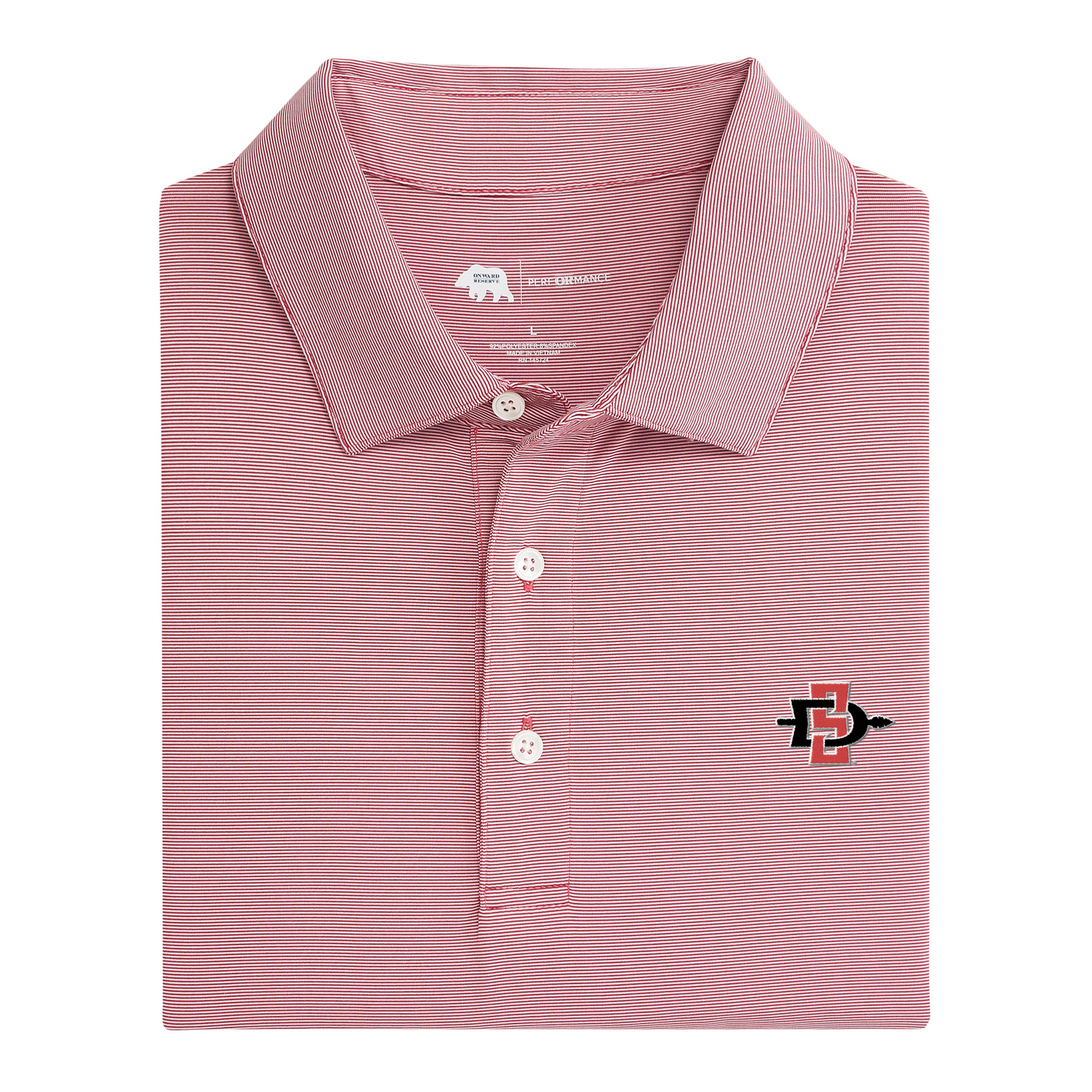 San Diego State SD Hairline Stripe Performance Polo