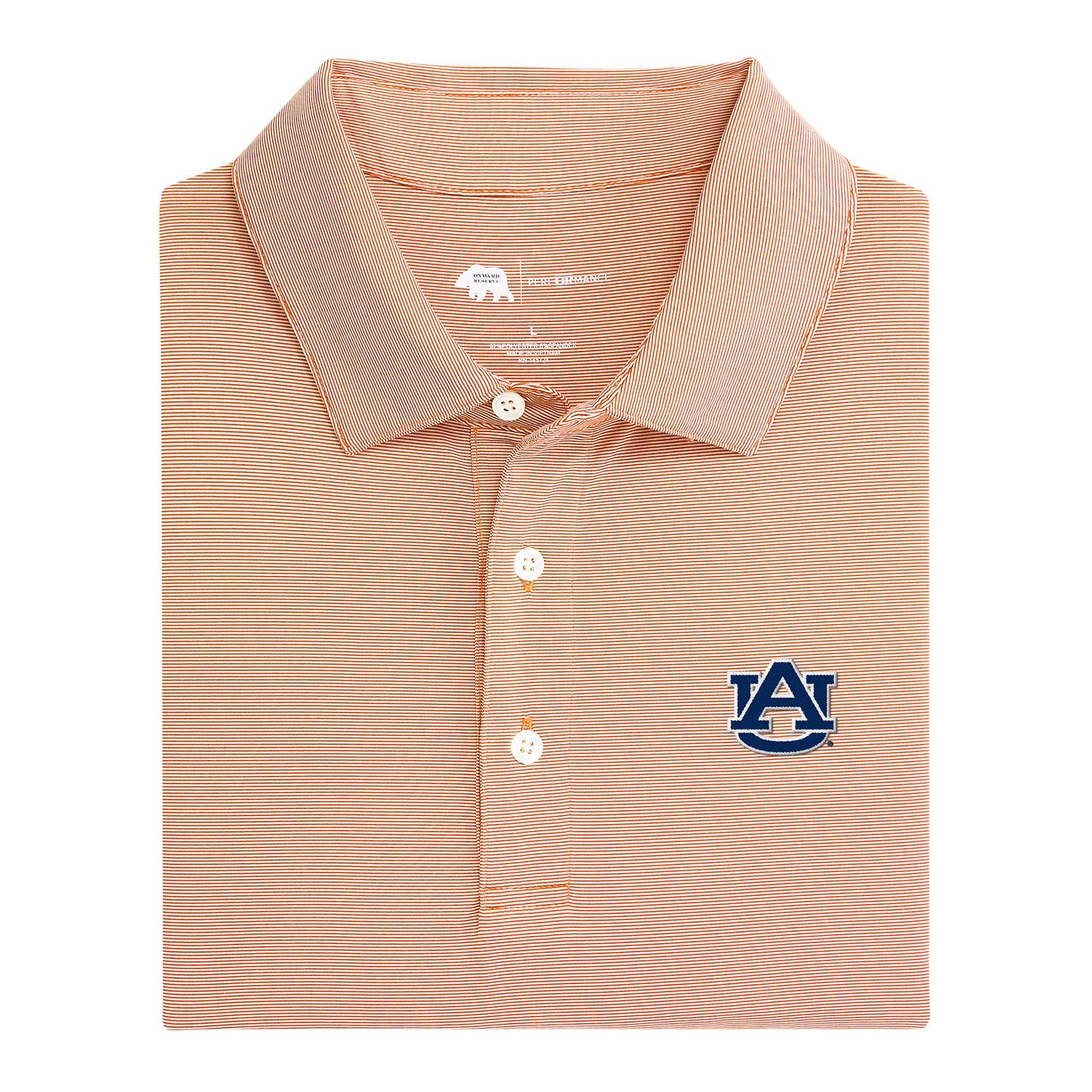 Auburn AU Hairline Stripe Performance Polo