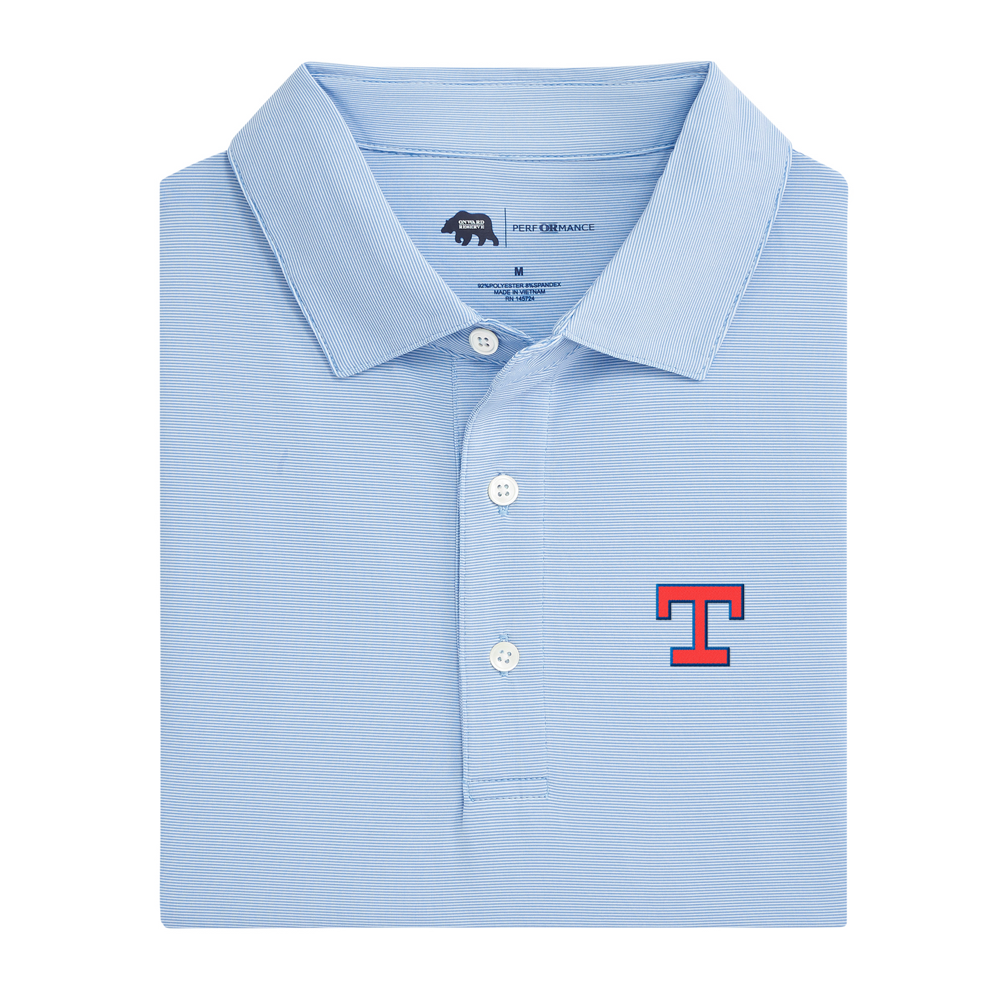 Rangers Cooperstown - 1986 T Hairline Stripe Performance Polo